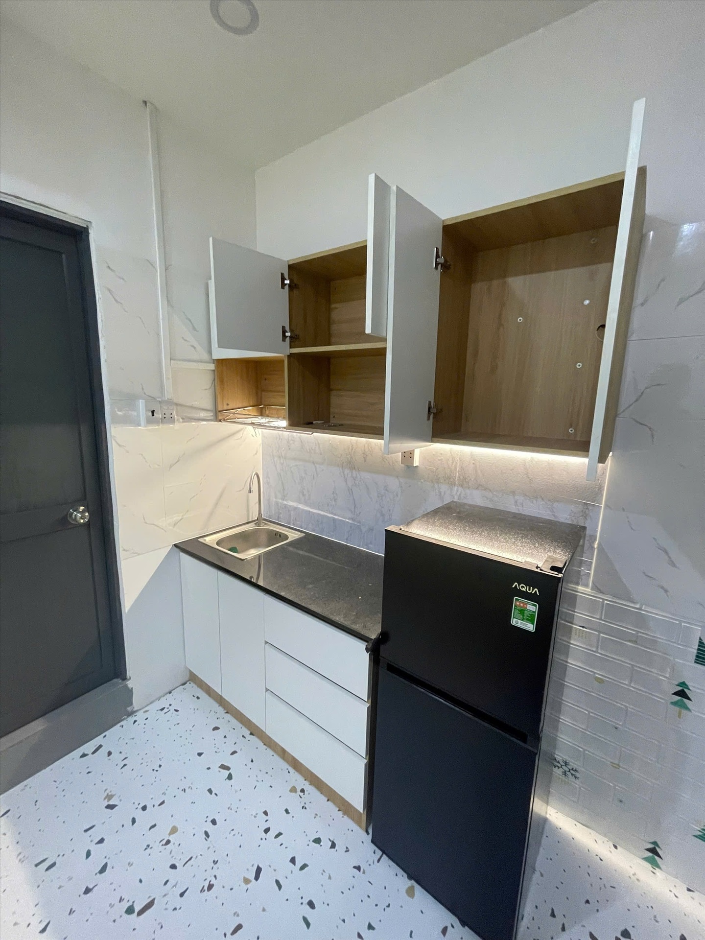 Phòng trọ Studio 25m2 tại Jinjoo Home Nguyễn Thanh Tuyền - Tân Bình - Phòng bếp