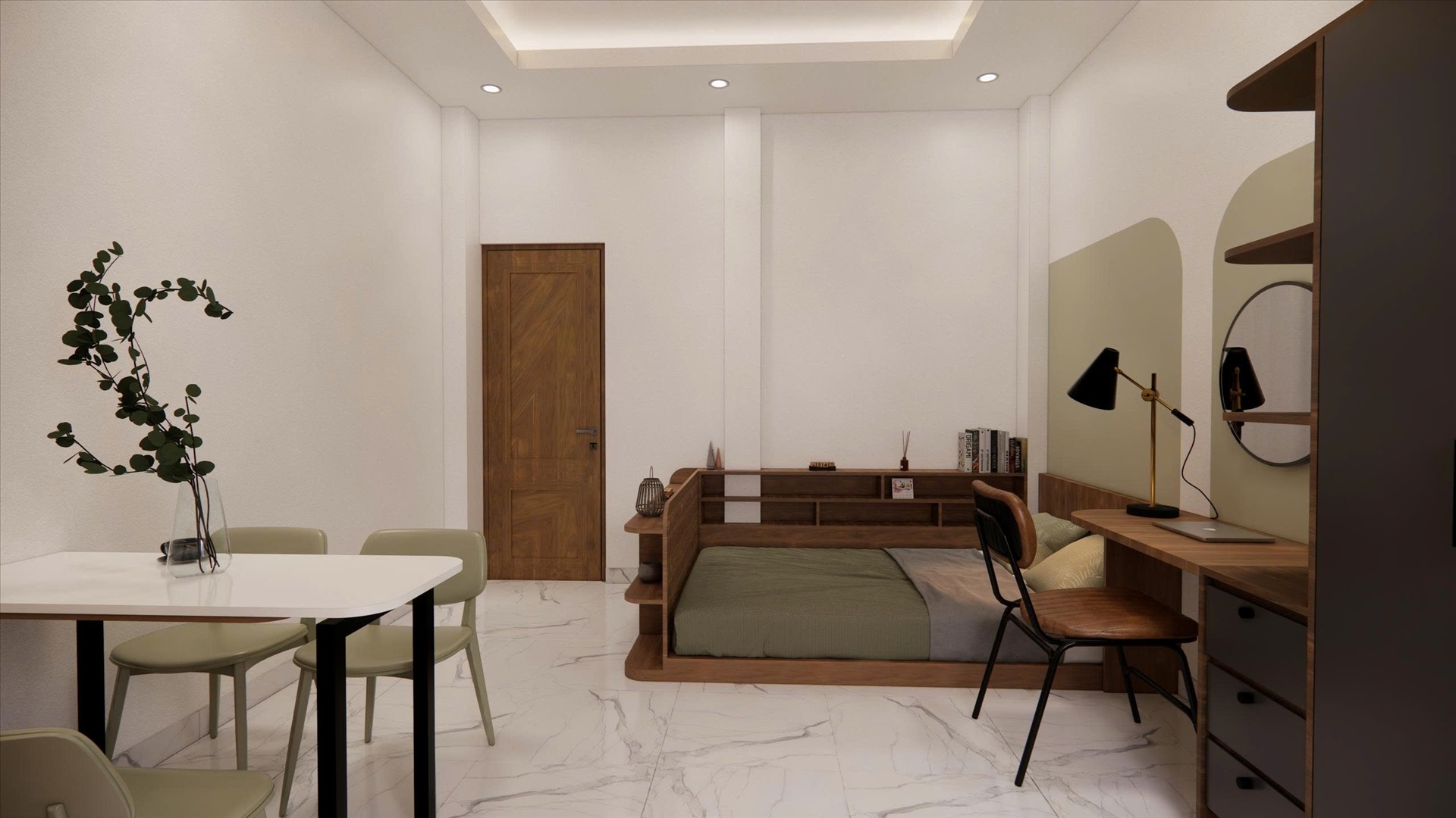 Phòng trọ Studio 25m2 tại AT House Nguyễn Kiệm - Phú Nhuận - Phòng ngủ