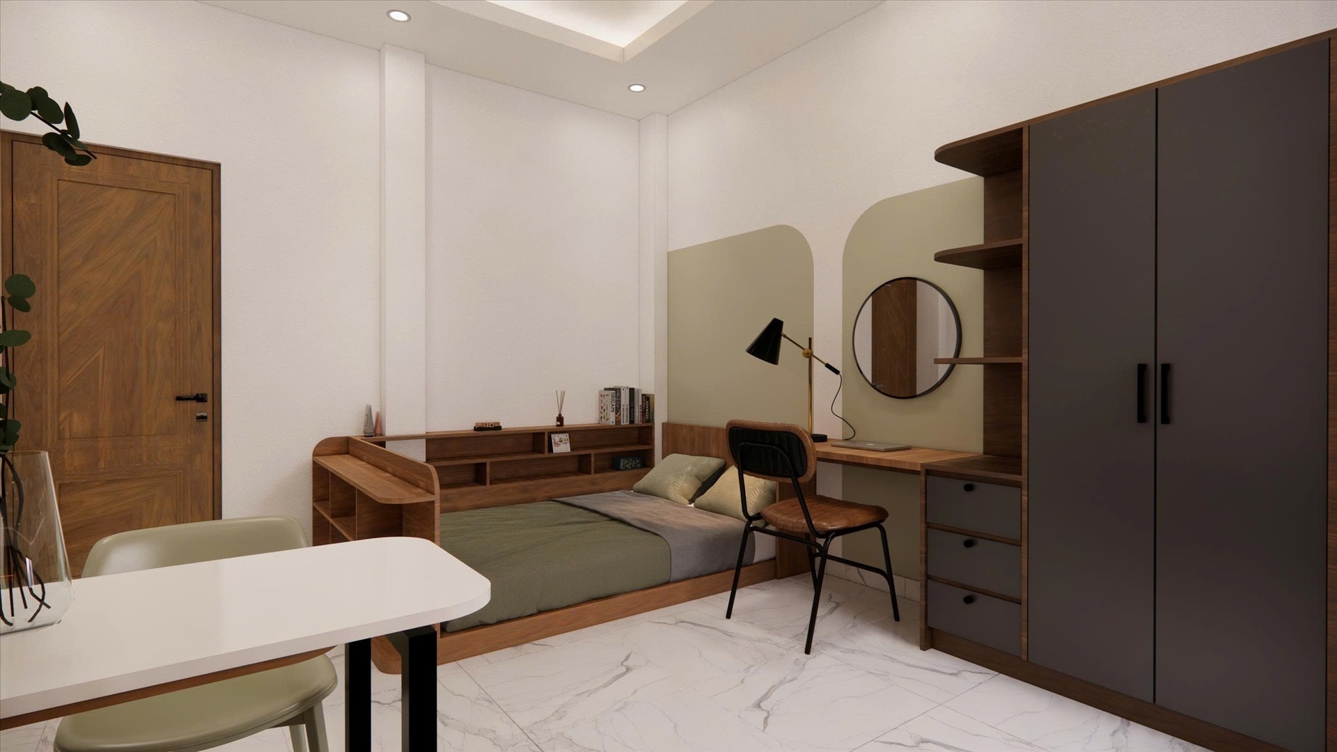 Phòng trọ Studio 25m2 tại AT House Nguyễn Kiệm - Phú Nhuận - Phòng ngủ