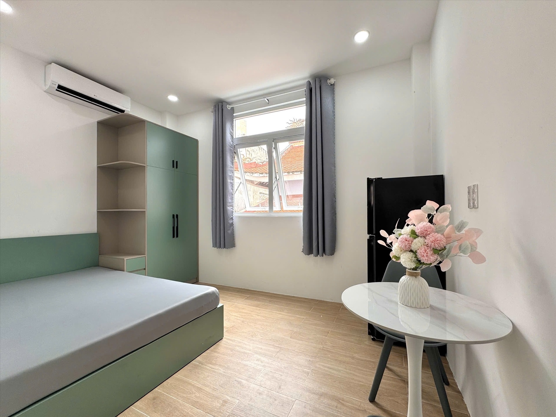 Phòng trọ Studio 25m2 tại Jinjoo Home Đường số 1 - Tân Bình - Phòng ngủ