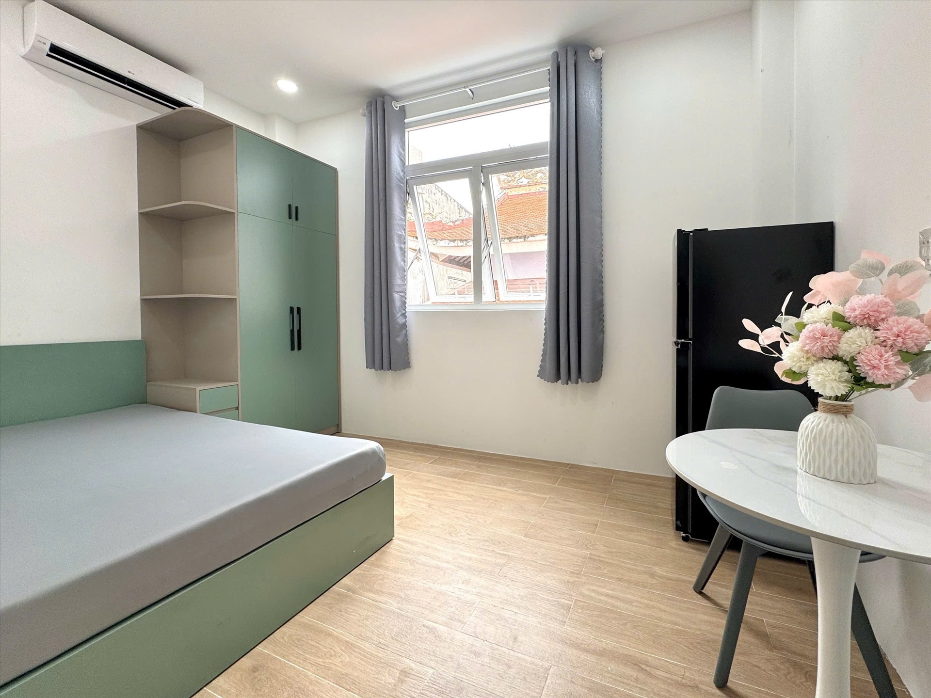 Phòng trọ Studio 25m2 tại Jinjoo Home Đường số 1 - Tân Bình - Phòng ngủ