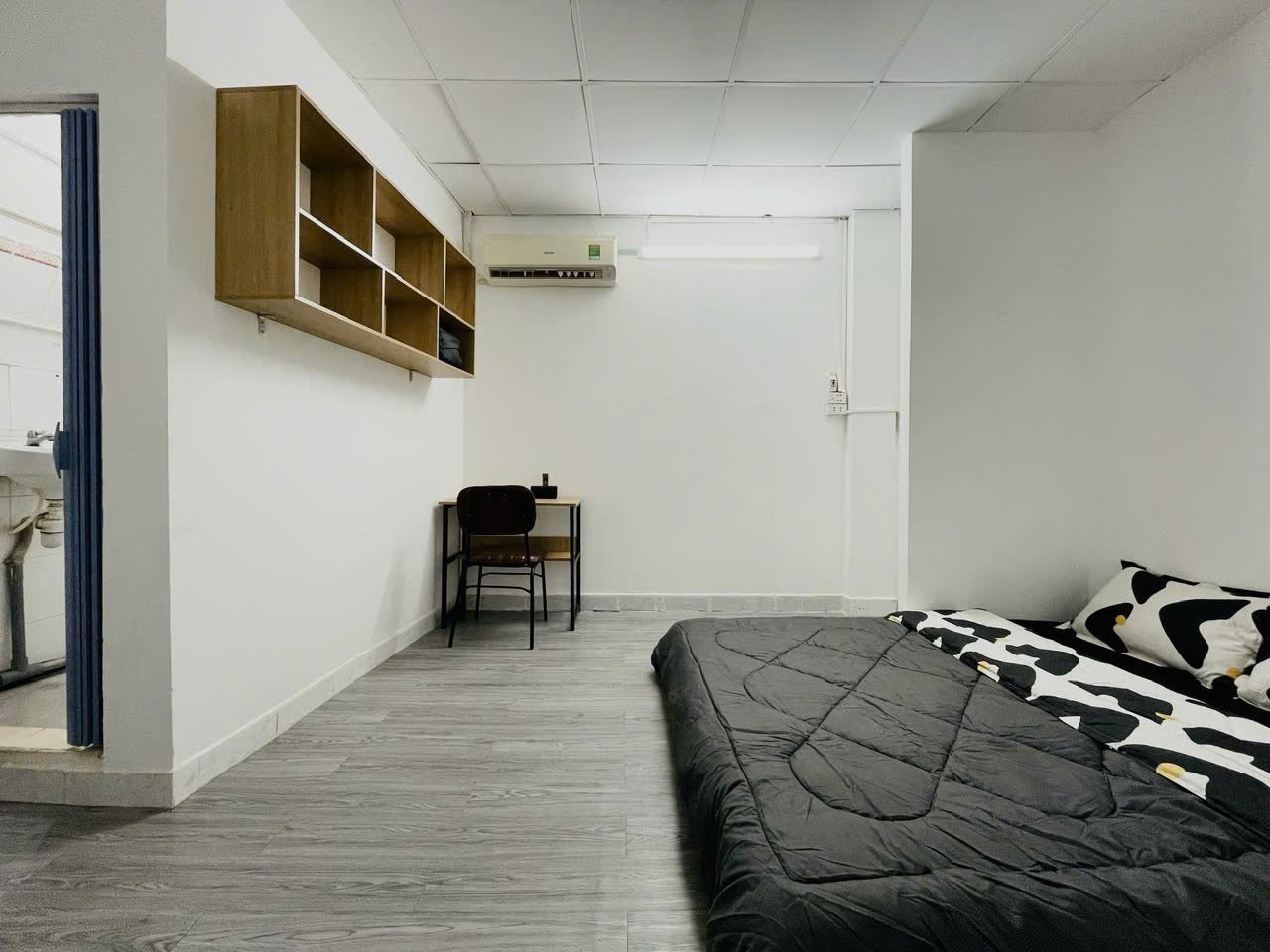 Phòng trọ Studio 25m2 tại Jinjoo Home Đỗ Tấn Phong - Phú Nhuận - Phòng ngủ