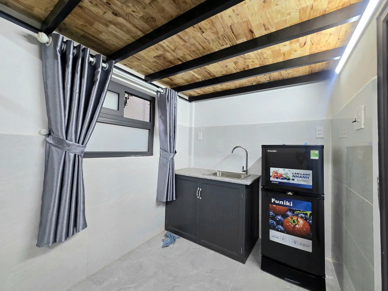 Phòng trọ Duplex 20m2 tại Jinjoo Home Trần Văn Ðang - Quận 3 - Phòng bếp