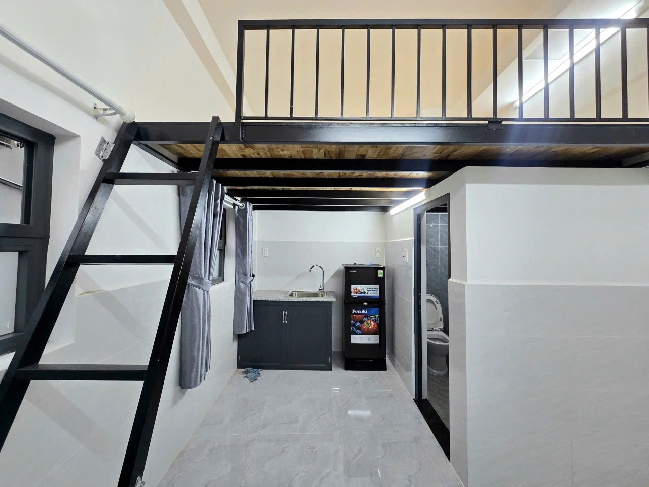 Phòng trọ Duplex 20m2 tại Jinjoo Home Trần Văn Ðang - Quận 3 - Phòng bếp