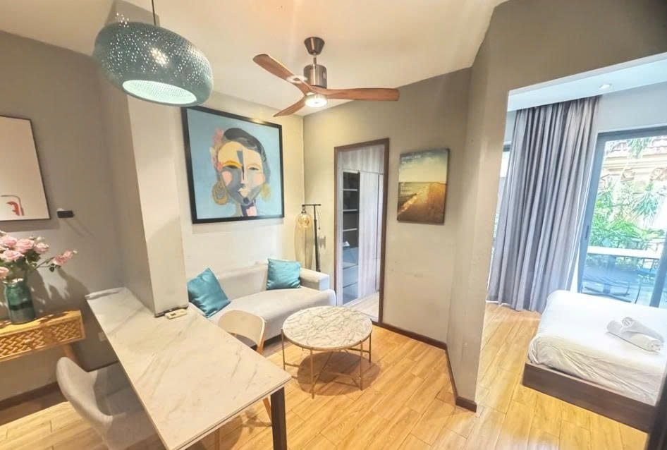 Phòng trọ Studio 50m2 tại PTC House Sông Đáy - Tân Bình - Phòng khách