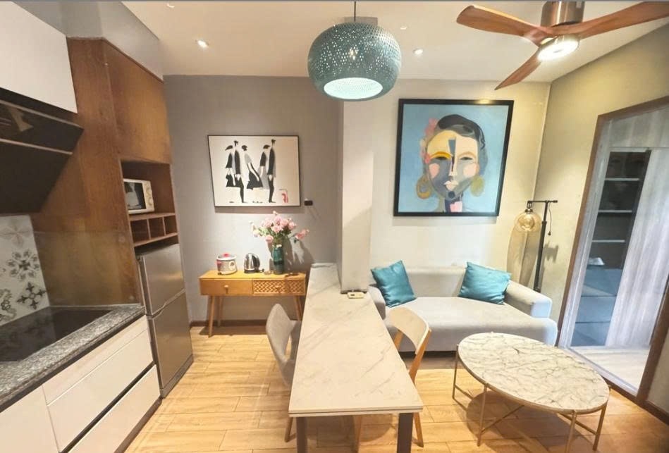 Phòng trọ Studio 50m2 tại PTC House Sông Đáy - Tân Bình - Phòng khách