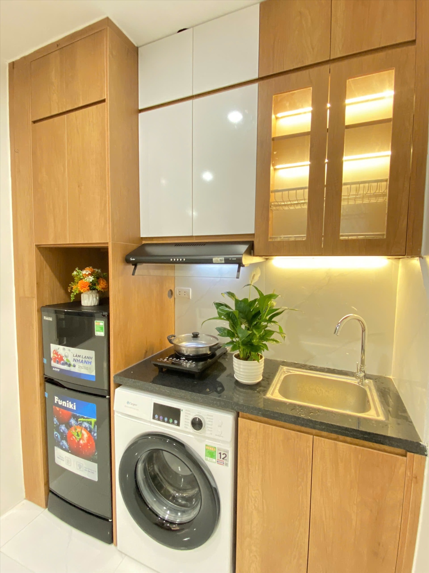 Phòng trọ Studio 25m2 tại Suha Home Giáp Bát - Hoàng Mai - Phòng bếp