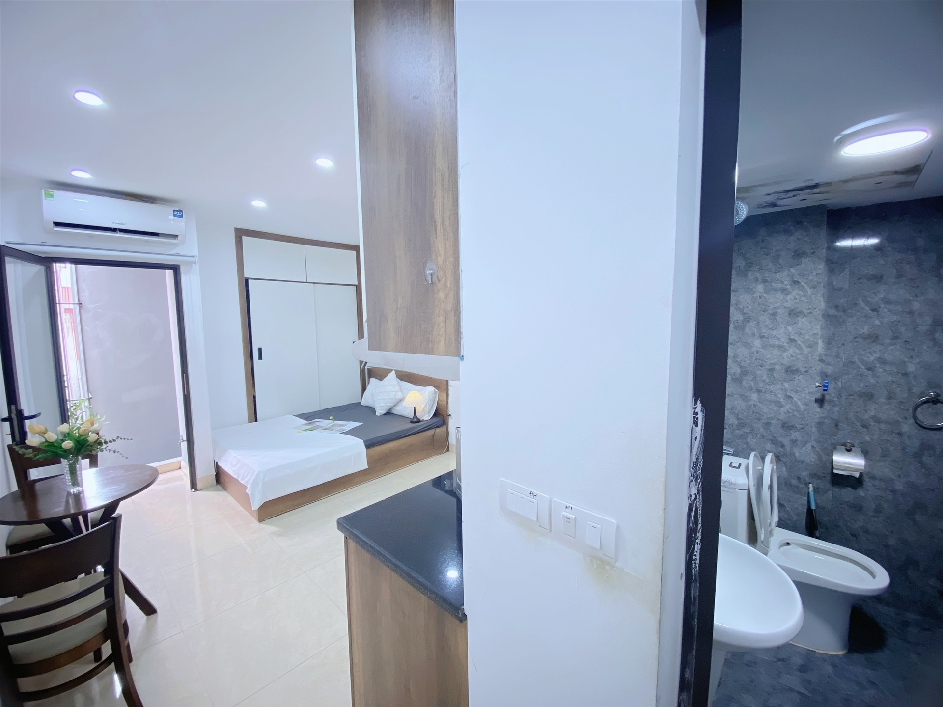 Phòng trọ Studio 22m2 tại Suha Home 1 Khương Đình - Thanh Xuân - Phòng ngủ