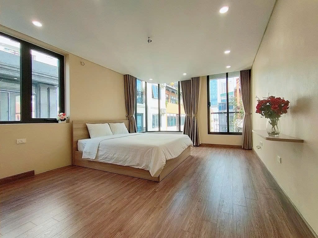 Phòng trọ Studio 30m2 tại PTC House 1 Lạc Long Quân - Tây Hồ  - Phòng ngủ