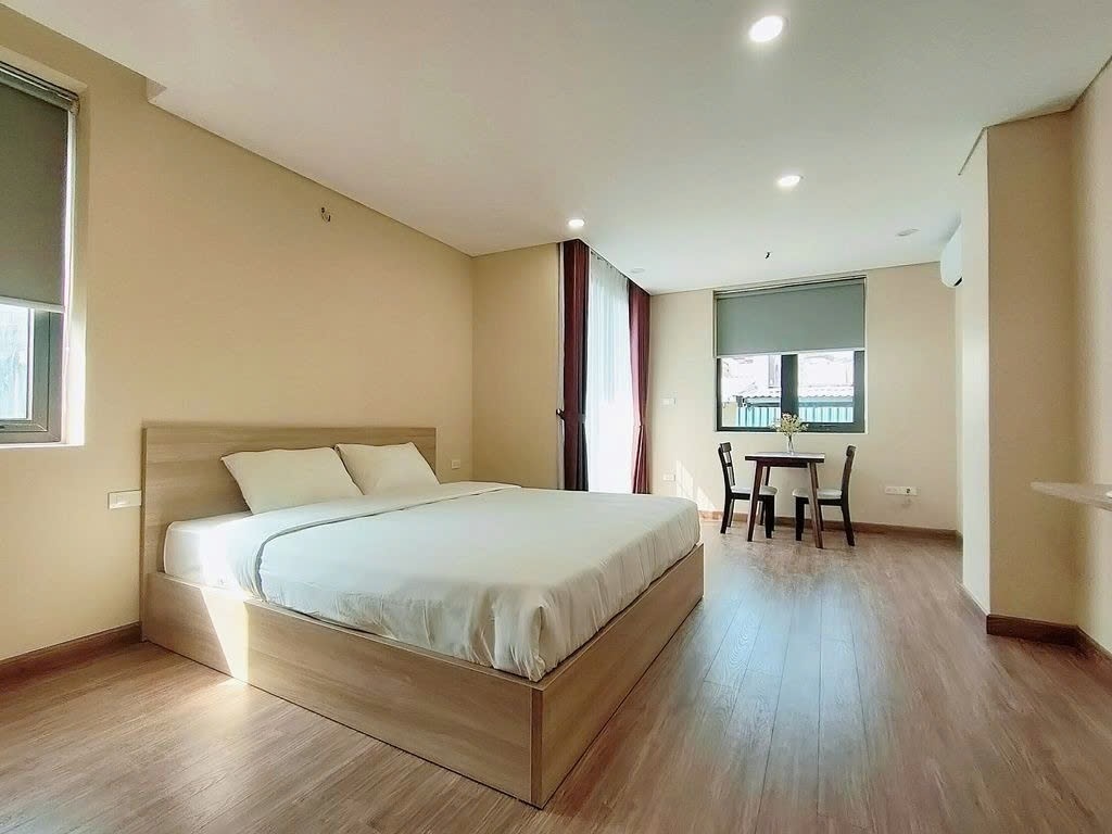 Phòng trọ Studio 30m2 tại PTC House 1 Lạc Long Quân - Tây Hồ  - Phòng ngủ