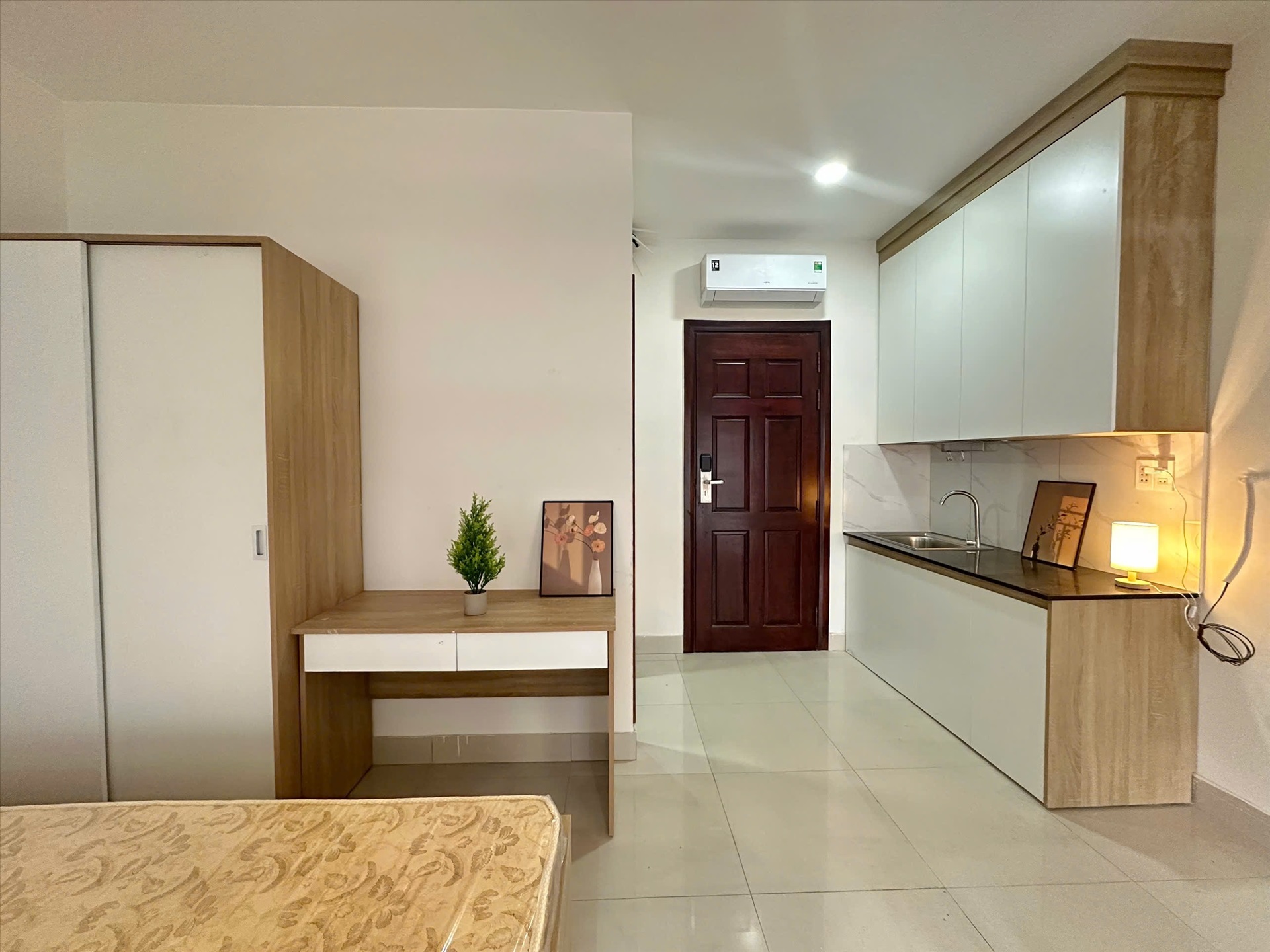 Phòng trọ Studio 30m2 tại SM Home Trần bình Trọng - Bình Thạnh - Phòng ngủ