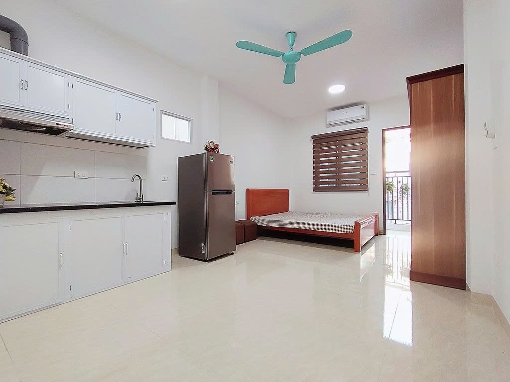 Phòng trọ Studio 30m2 tại PTC House 2 Lạc Long Quân - Tây Hồ  - Phòng ngủ