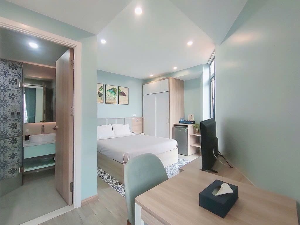 Phòng trọ Studio 25m2 tại PTC House Hoàng Cầu - Đống Đa - Phòng khách