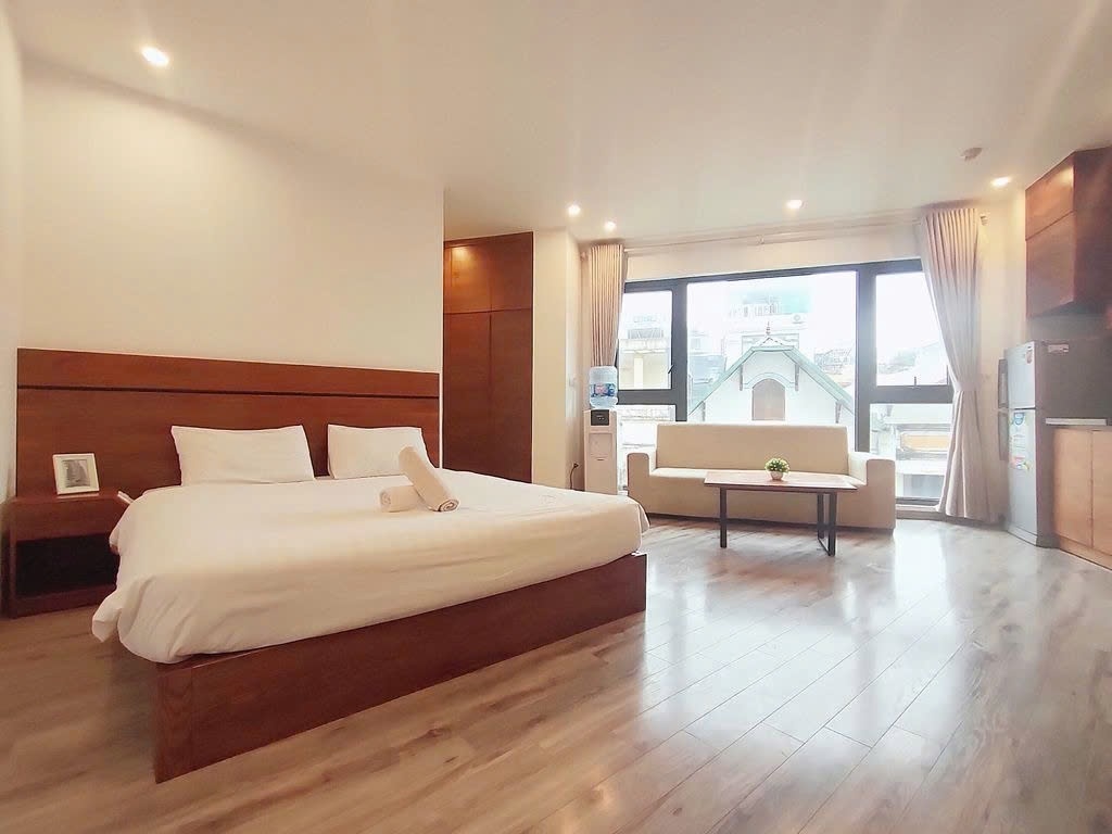 Phòng trọ Studio 40m2 tại PTC House  Võ Chí Công - Tây Hồ  - Phòng ngủ