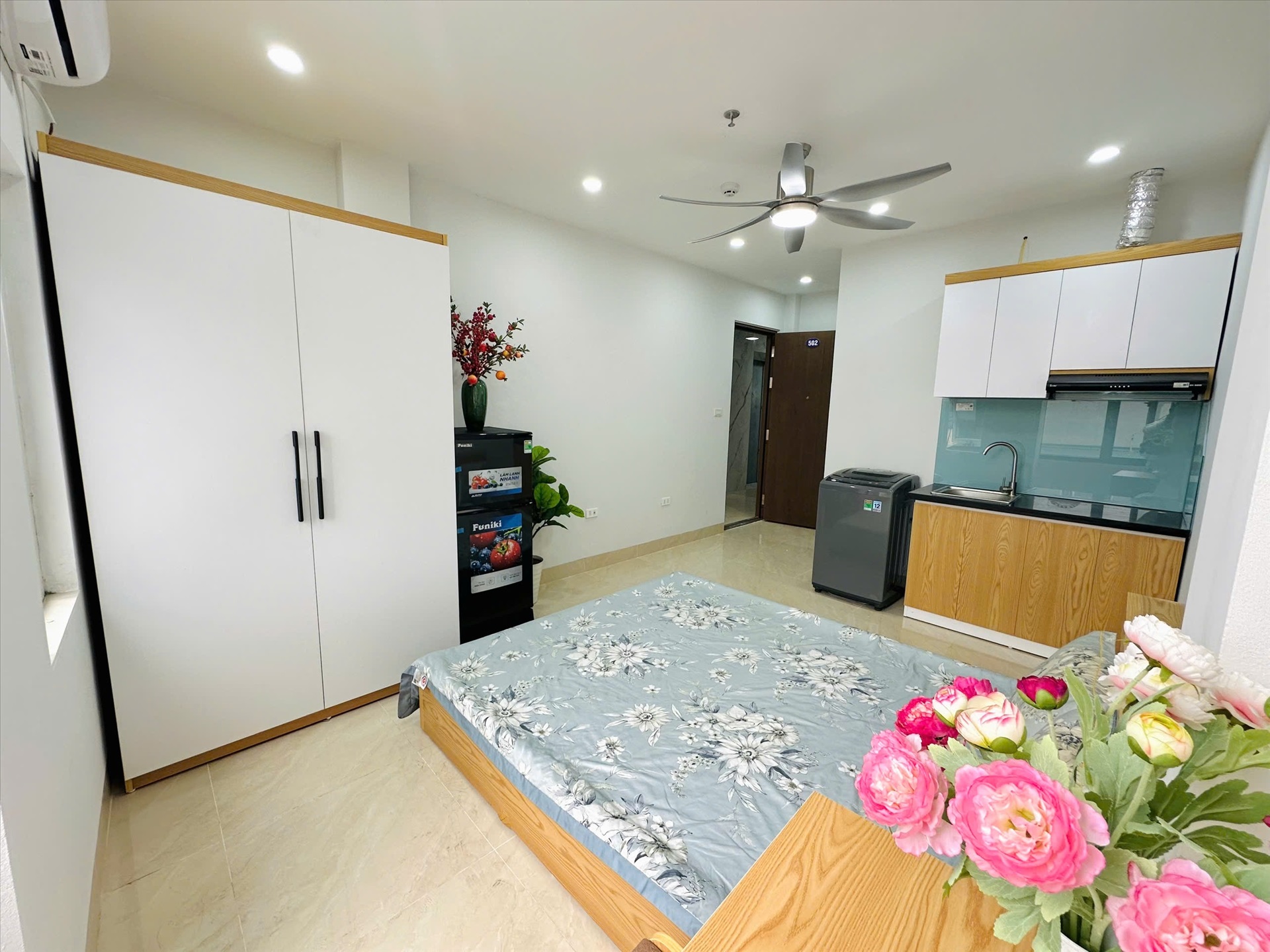 Phòng trọ Studio 30m2 tại TT House Trung Kính - Cầu Giấy - Phòng ngủ