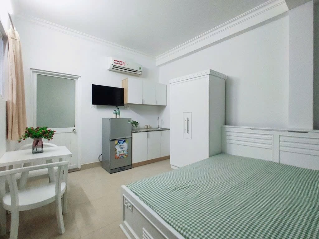 Phòng trọ Studio 20m2 tại PTC House 4 Nguyễn Trãi - Quận 1  - Phòng ngủ