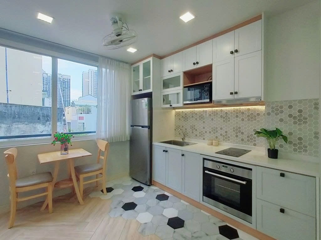Phòng trọ Studio 30m2 tại PTC House 4 Cao Thắng - Quận 3 - Phòng bếp