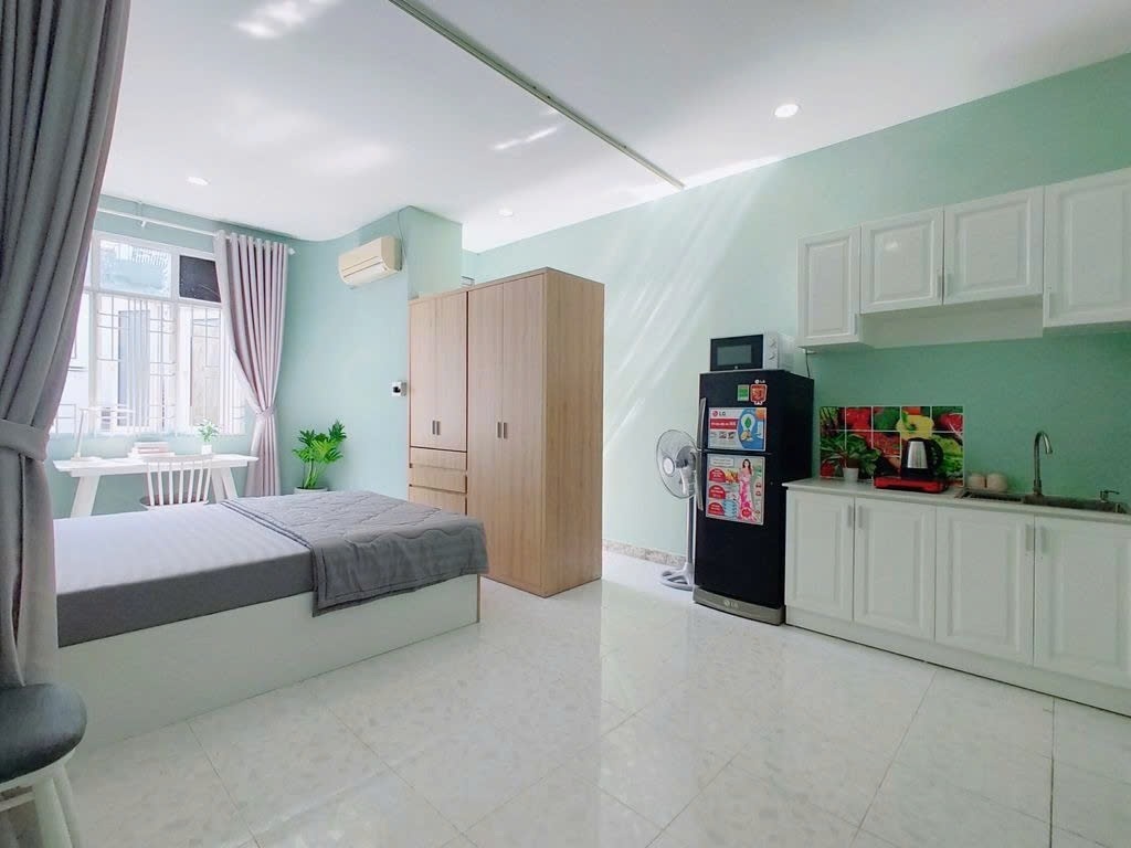 Phòng trọ Studio 30m2 tại PTC House 9 Trần Hưng Đạo  - Quận 1  - Phòng ngủ