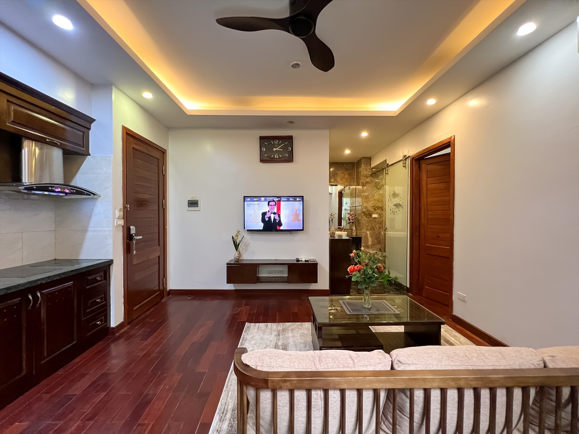 Phòng trọ 1 Phòng ngủ 45m2 tại Nine House 4 Kim Mã - Ba Đình - Phòng khách