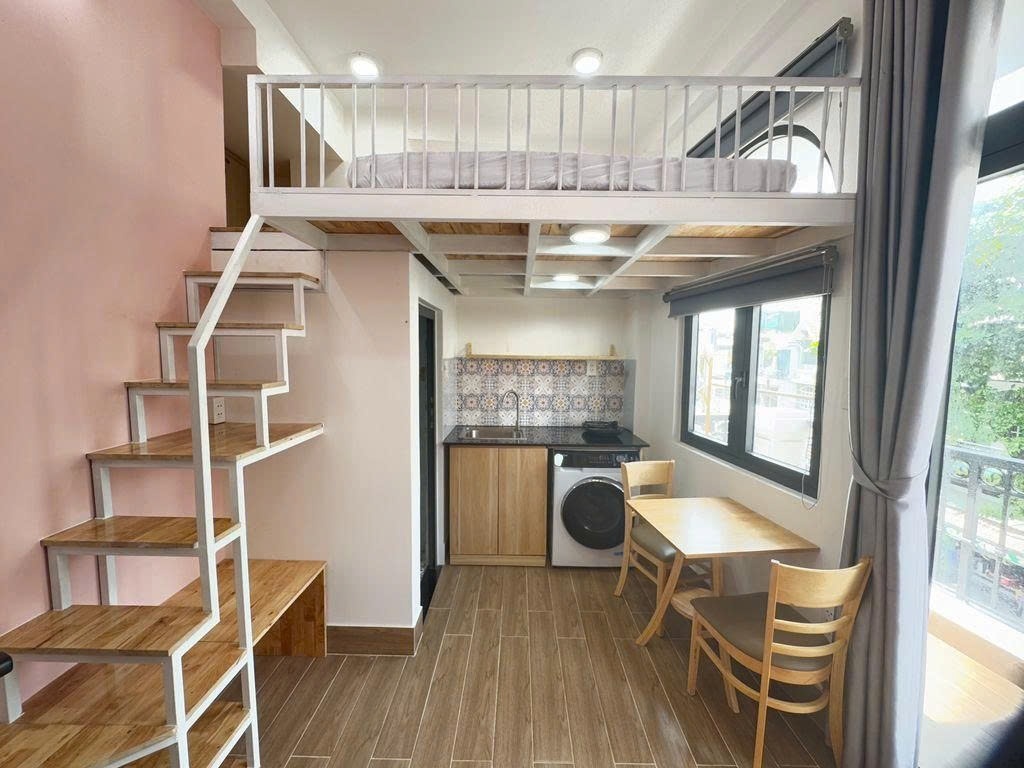 Phòng trọ Duplex 25m2 tại PTC House 3 Bùi Đình Túy - Bình Thạnh - Phòng khách