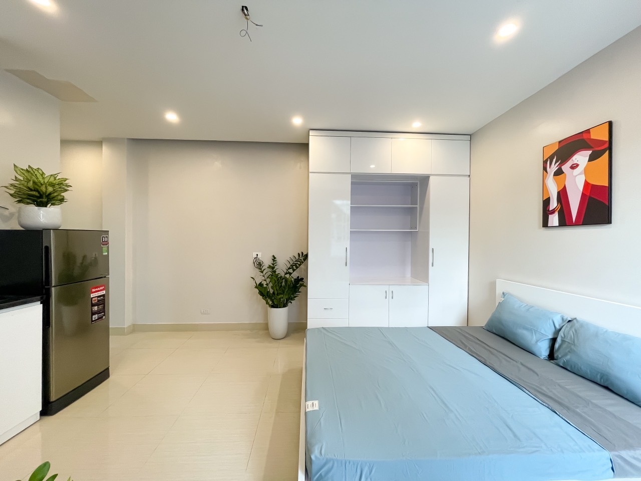 Phòng trọ Studio 35m2 tại Nine House Yên Hoa - Tây Hồ - Phòng ngủ