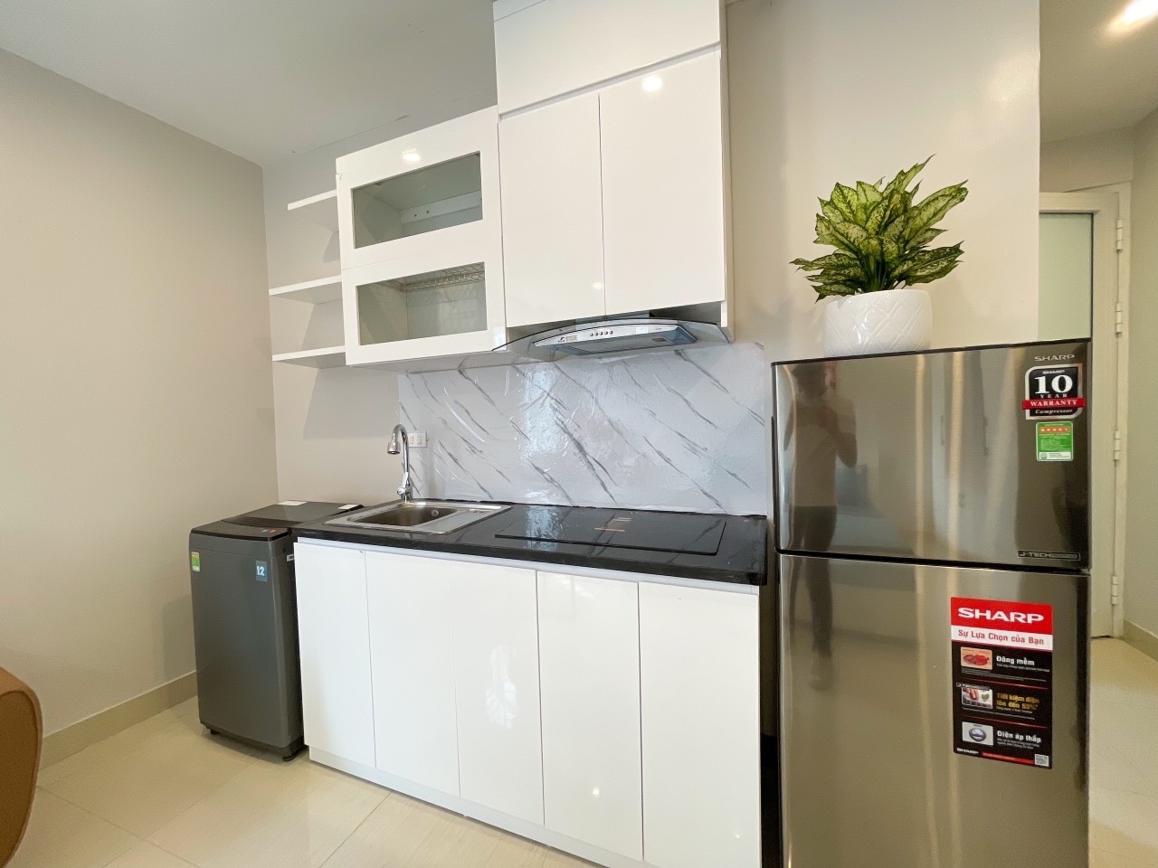 Phòng trọ Studio 35m2 tại Nine House Yên Hoa - Tây Hồ - Phòng bếp