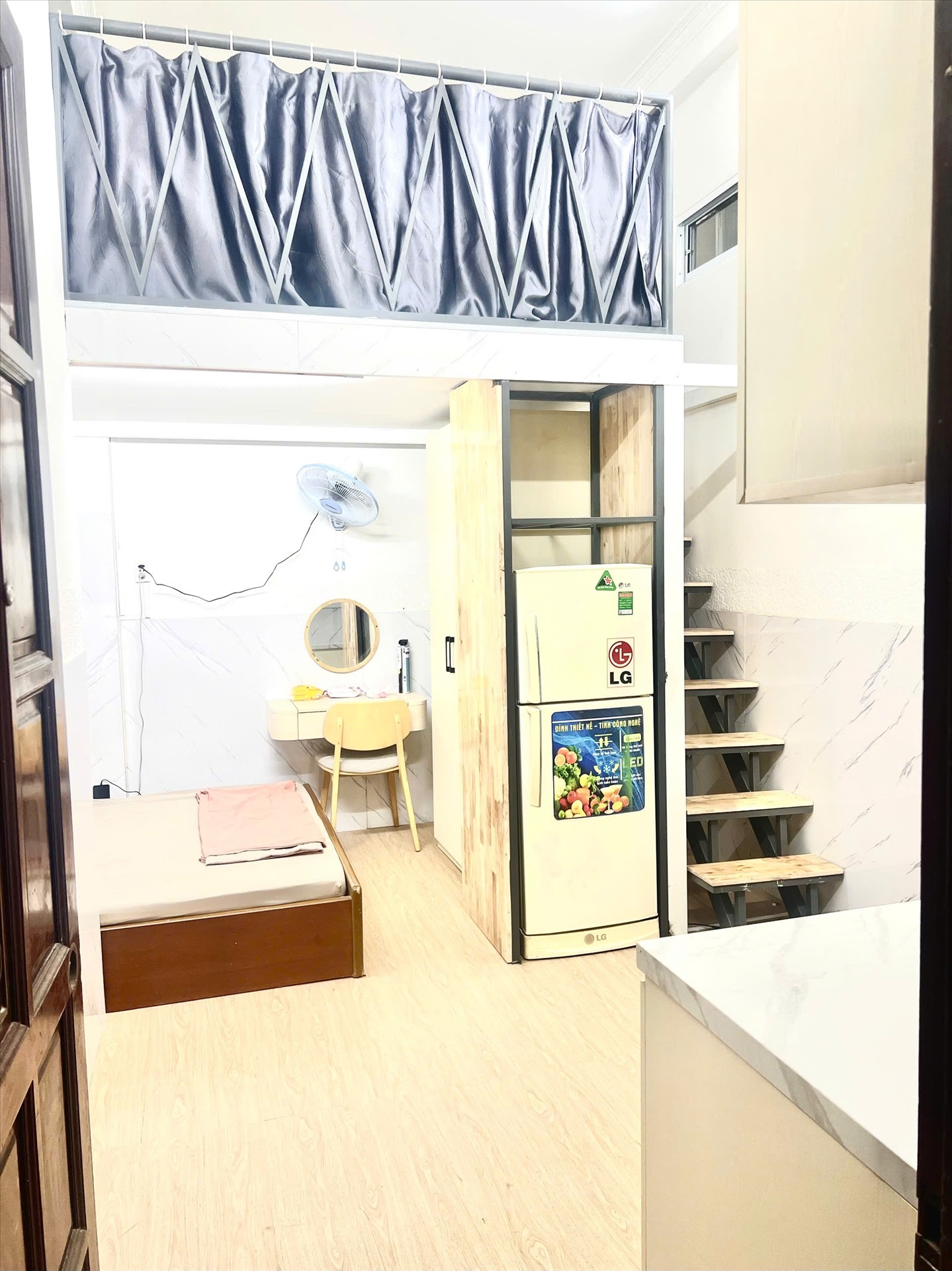 Phòng trọ Studio 25m2 tại AL House Trần Quang Diệu - Quận 3 - Phòng khách