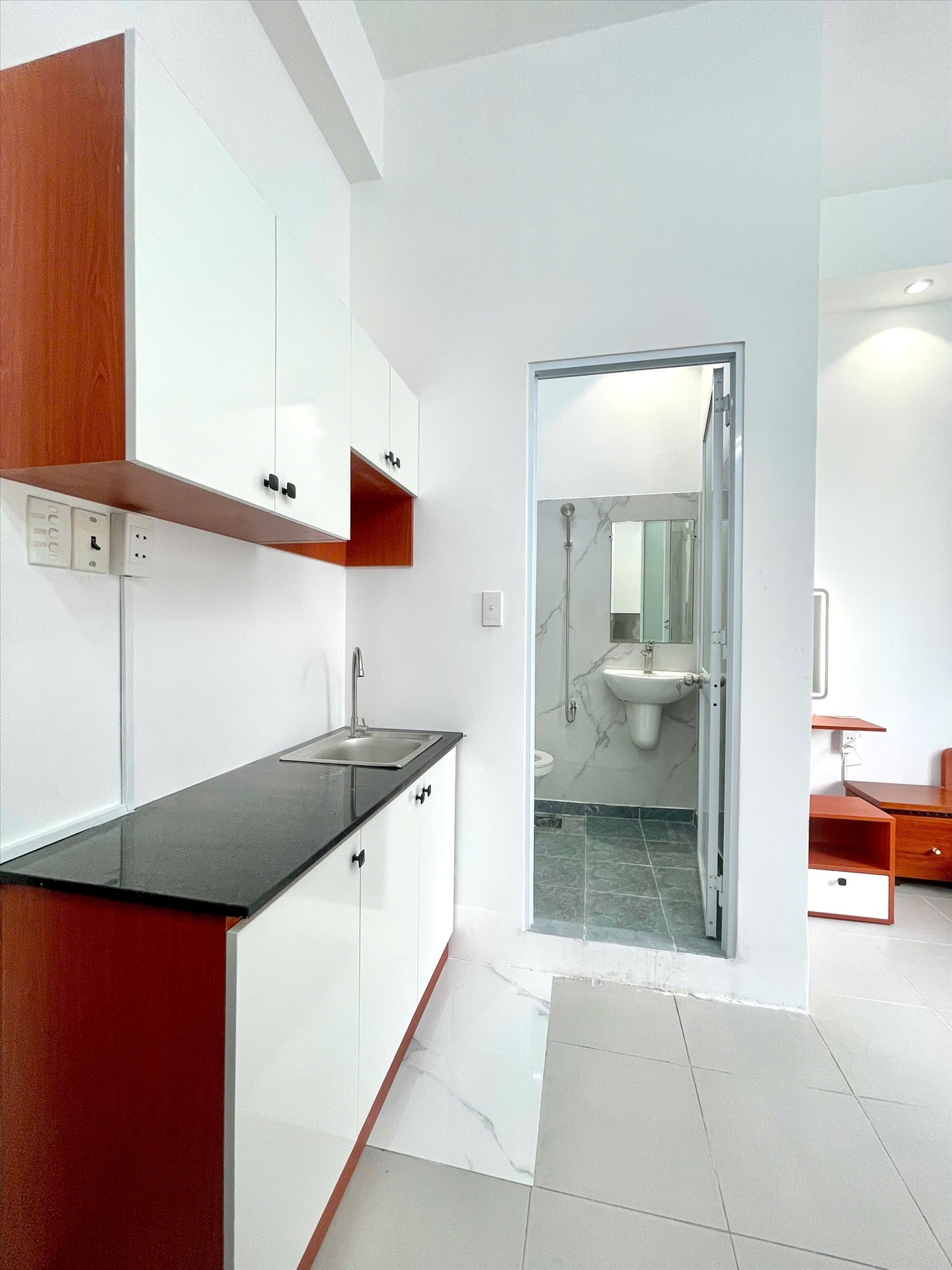 Phòng trọ Studio 25m2 tại AT Home Cao Thắng - Quận 3 - Phòng bếp