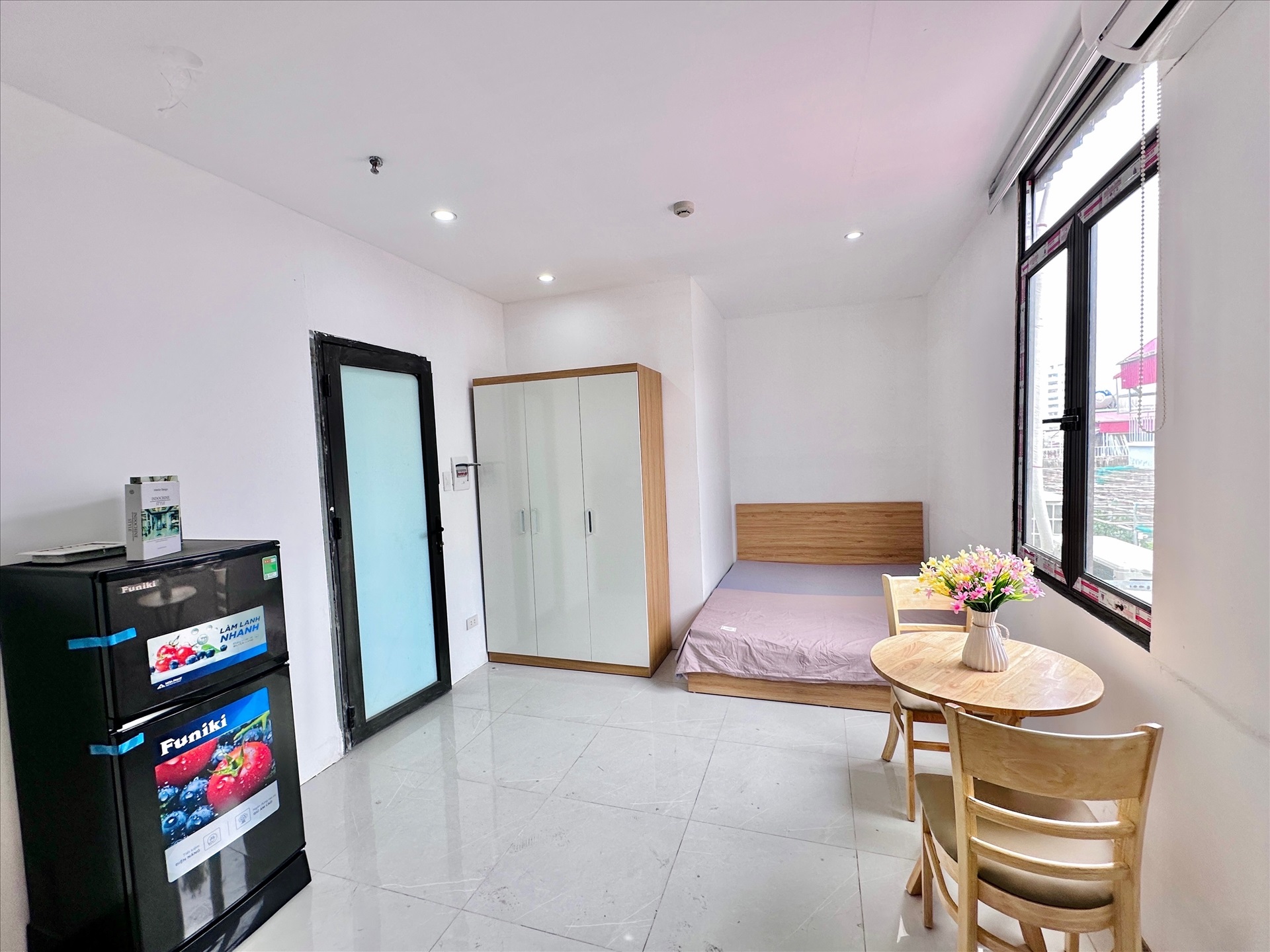 Phòng trọ Studio 28m2 tại Suha Home Nguyễn Văn Huyên - Cầu Giấy - Phòng ngủ