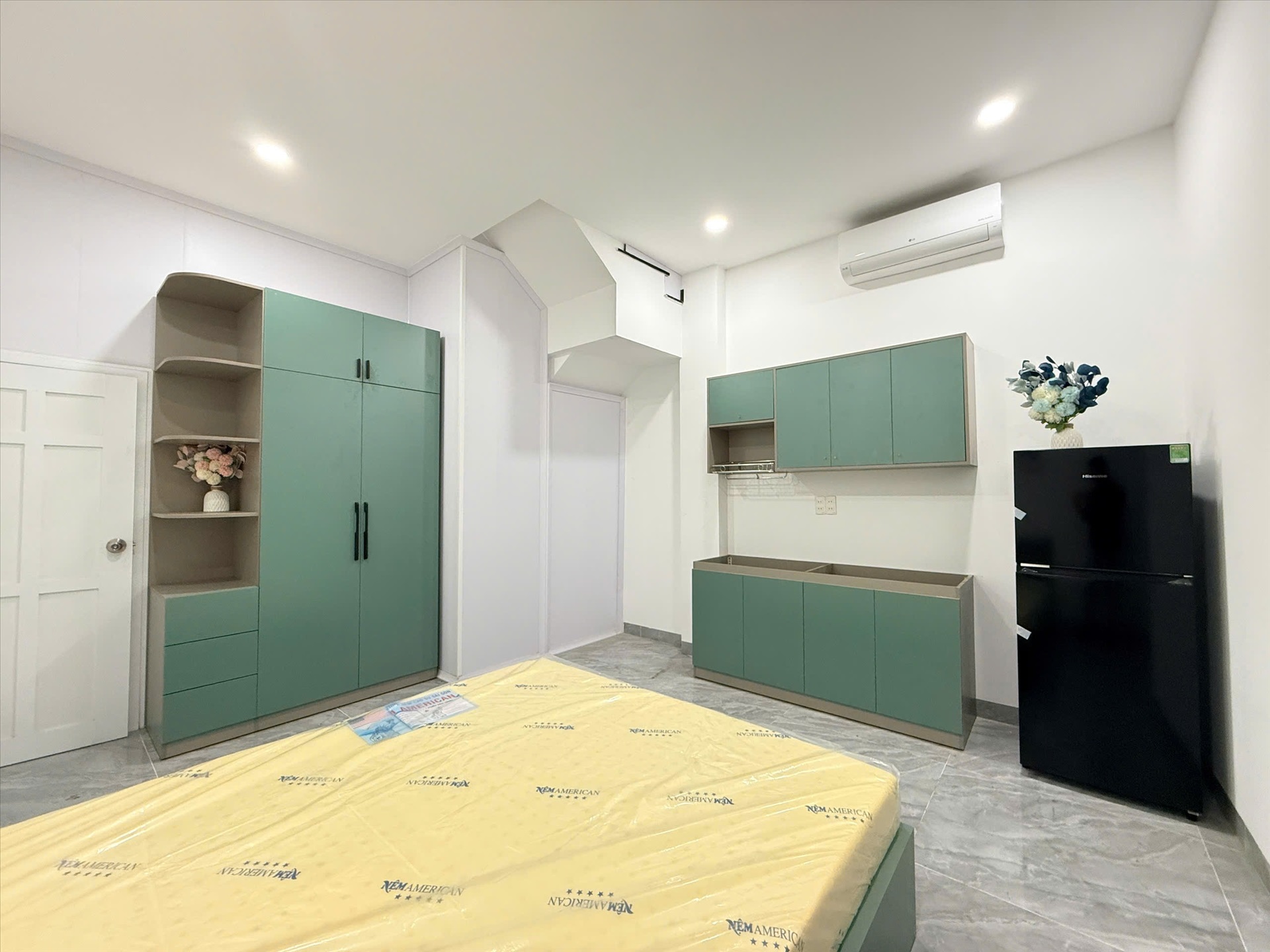 Phòng trọ Studio 25m2 tại Jinjoo Home Đường số 1 - Tân Bình - Phòng ngủ