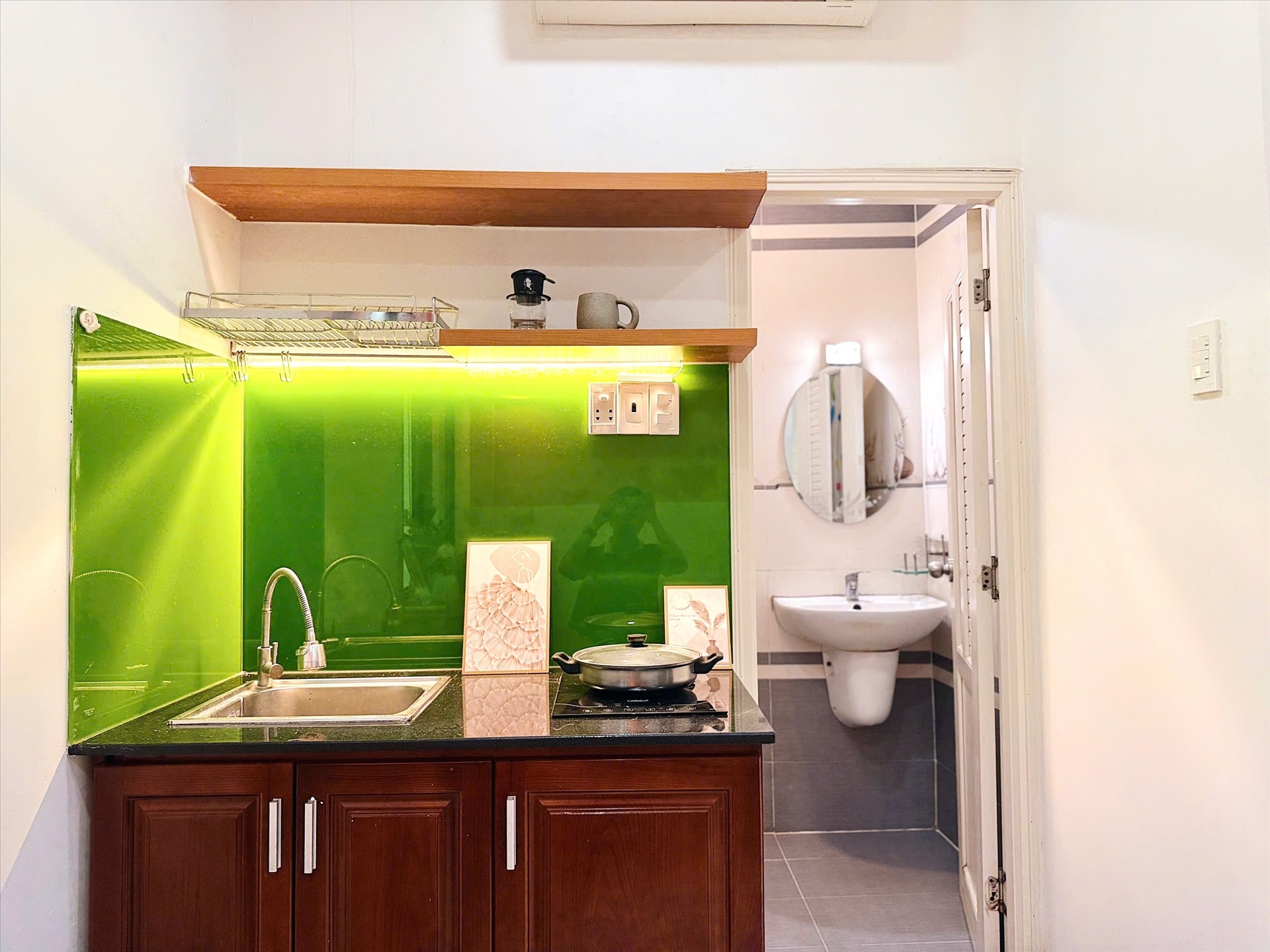 Phòng trọ Studio 20m2 tại SWEETHOME Vạn Kiếp - Bình Thạnh - Phòng bếp