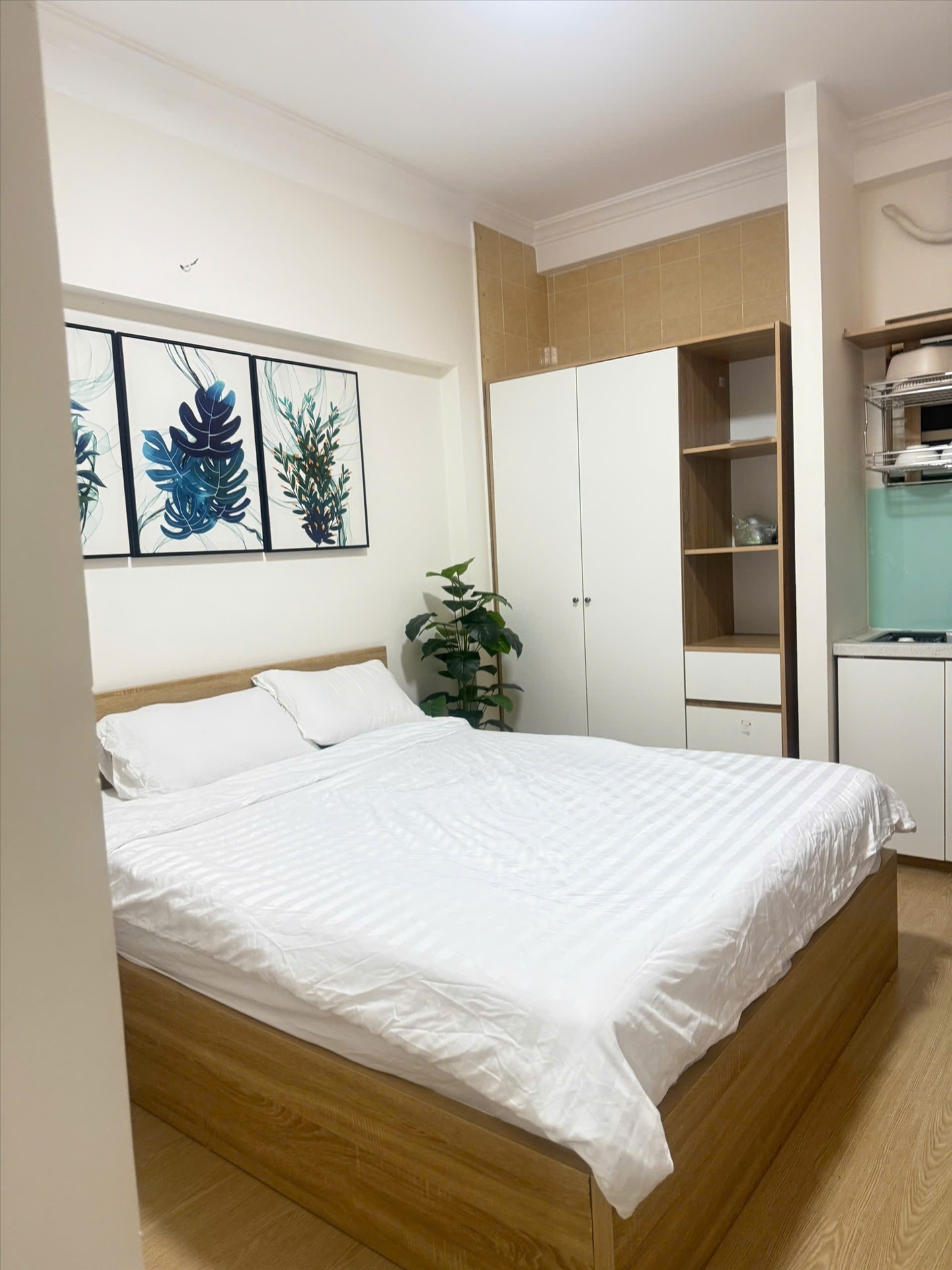 Phòng trọ Studio 25m2 tại Jinjoo Home 1 Nguyễn Hữu Cảnh - Bình Thạnh - Phòng ngủ