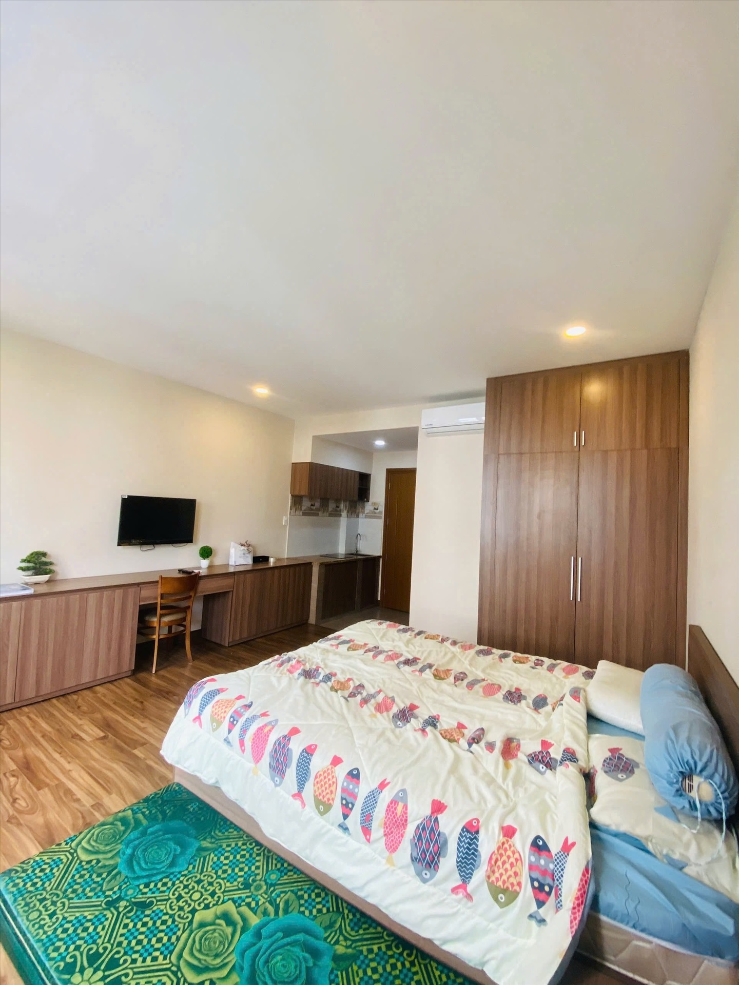 Phòng trọ Studio 25m2 tại Jinjoo Home Núi Thành - Tân Bình - Phòng ngủ