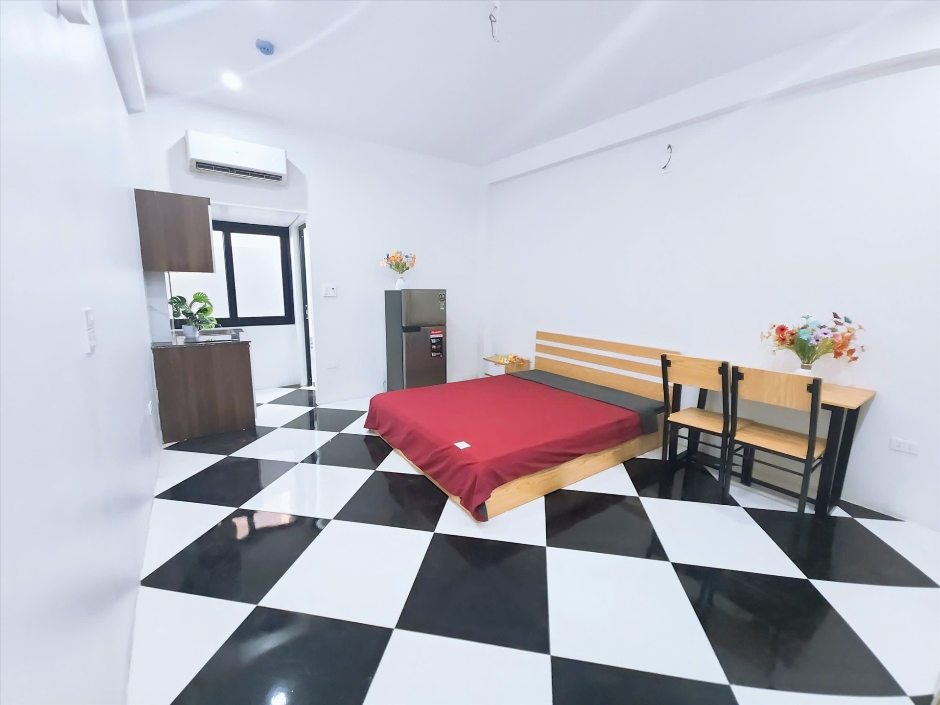 Phòng trọ Studio 20m2 tại HappyHomes 1 Phú Thượng - Tây Hồ - Phòng ngủ