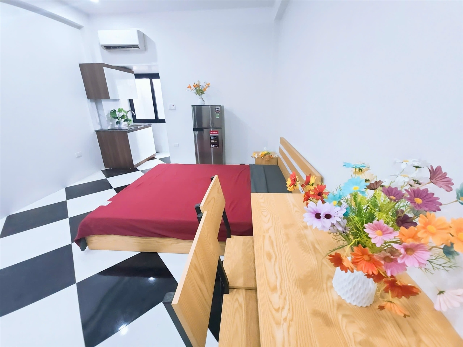 Phòng trọ Studio 20m2 tại HappyHomes 1 Phú Thượng - Tây Hồ - Phòng ngủ