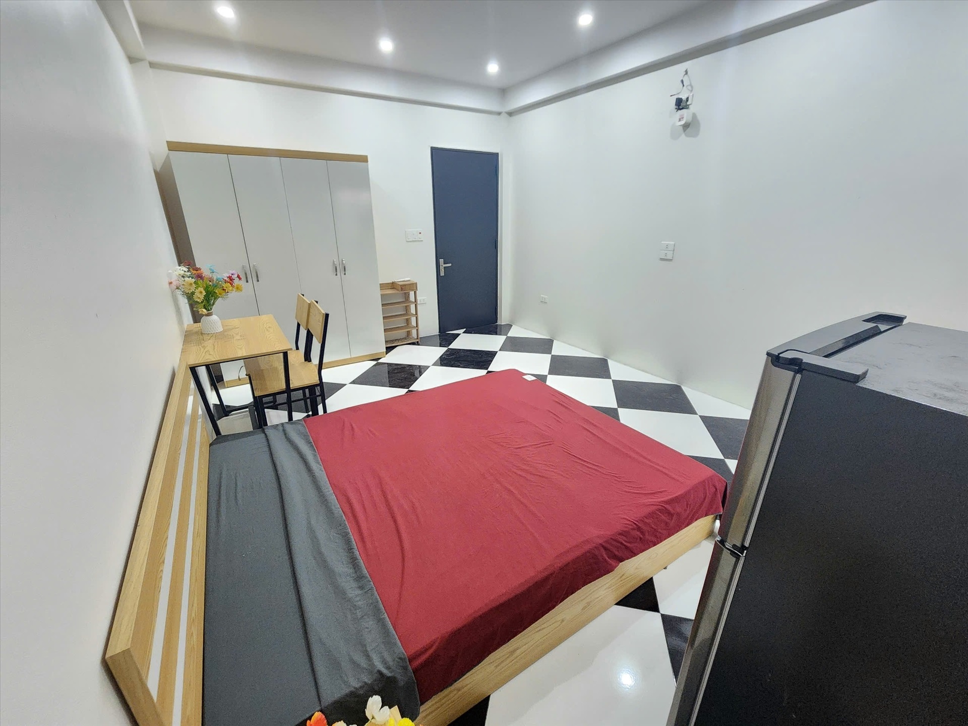 Phòng trọ Studio 20m2 tại HappyHomes 1 Phú Thượng - Tây Hồ - Phòng ngủ