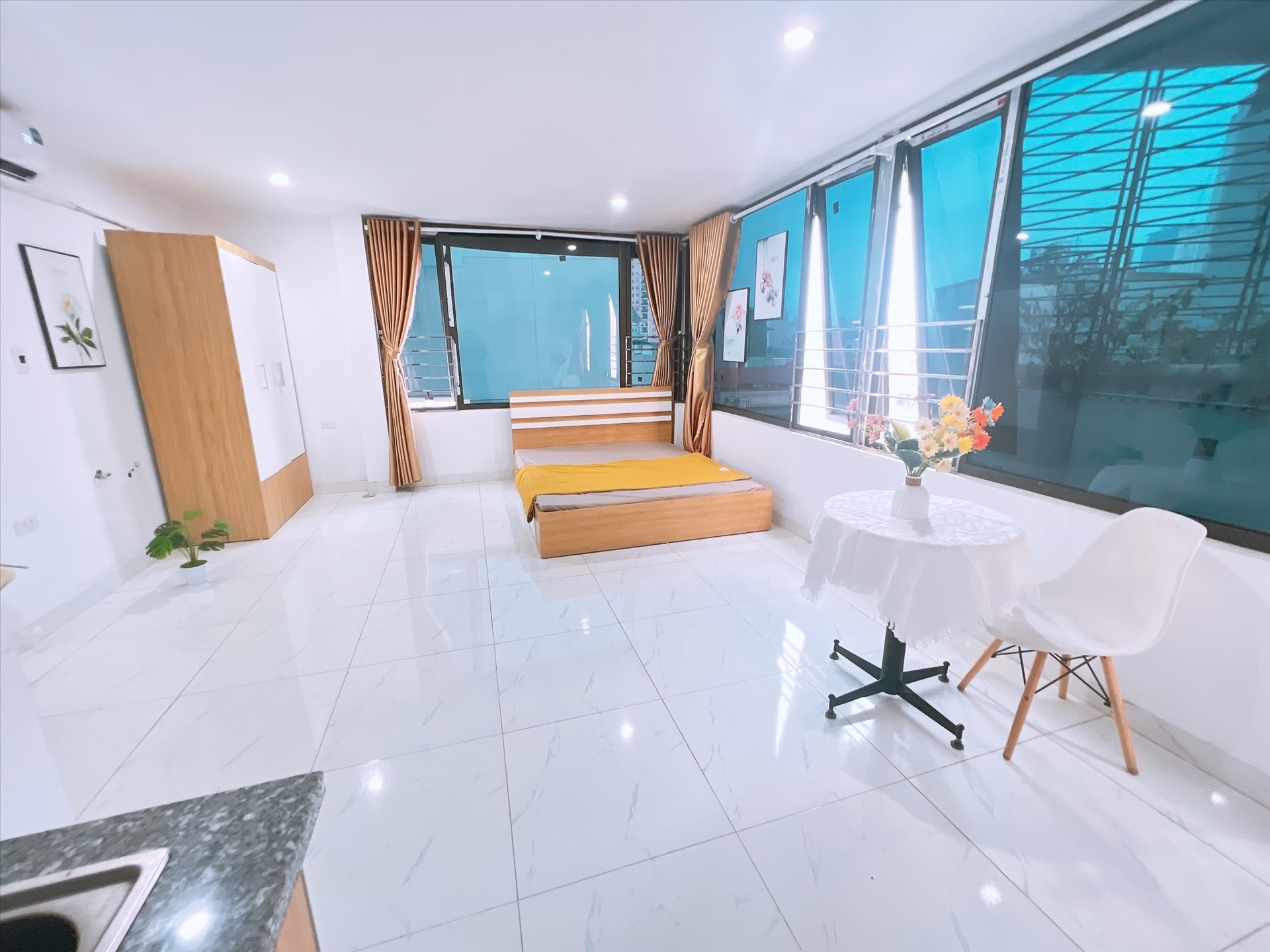 Phòng trọ Studio 30m2 tại HappyHomes 3 Hồ Tùng Mậu - Bắc Từ Liêm - Phòng ngủ