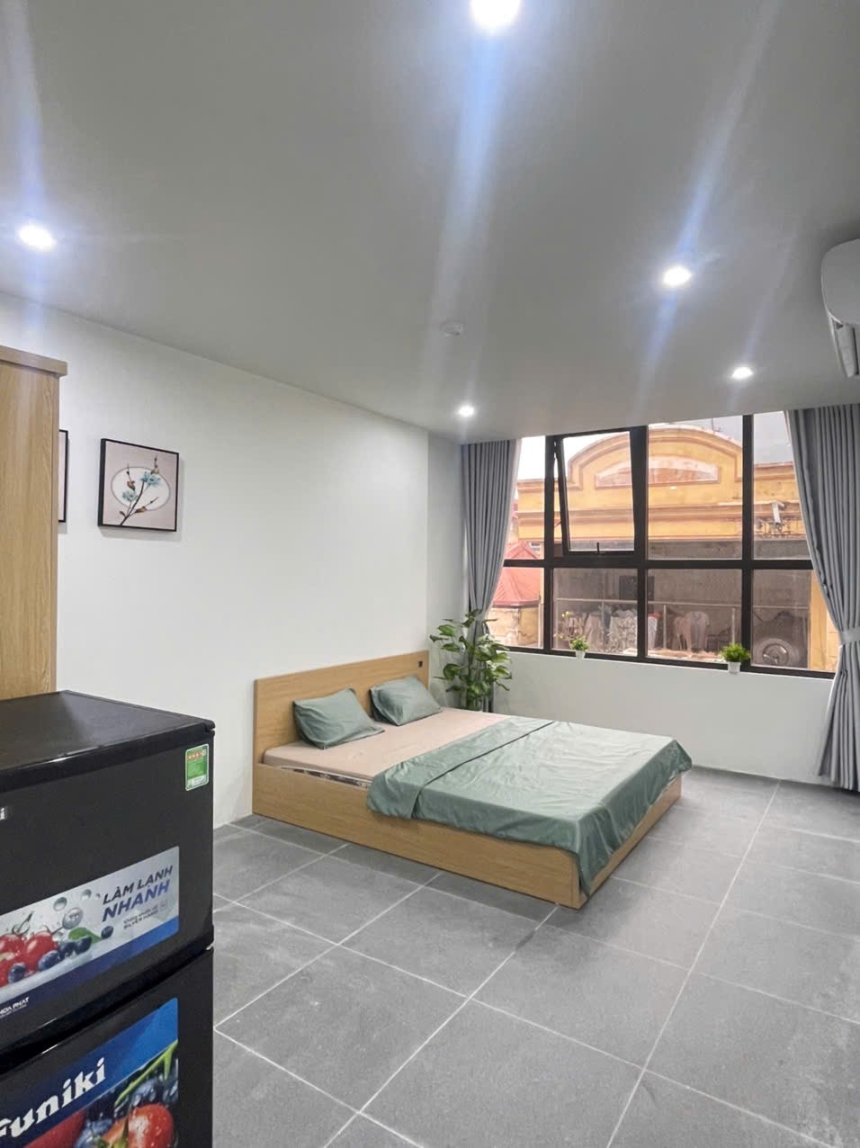 Phòng trọ Studio 30m2 tại CTC Home Hoàng Cầu - Đống Đa - Phòng ngủ