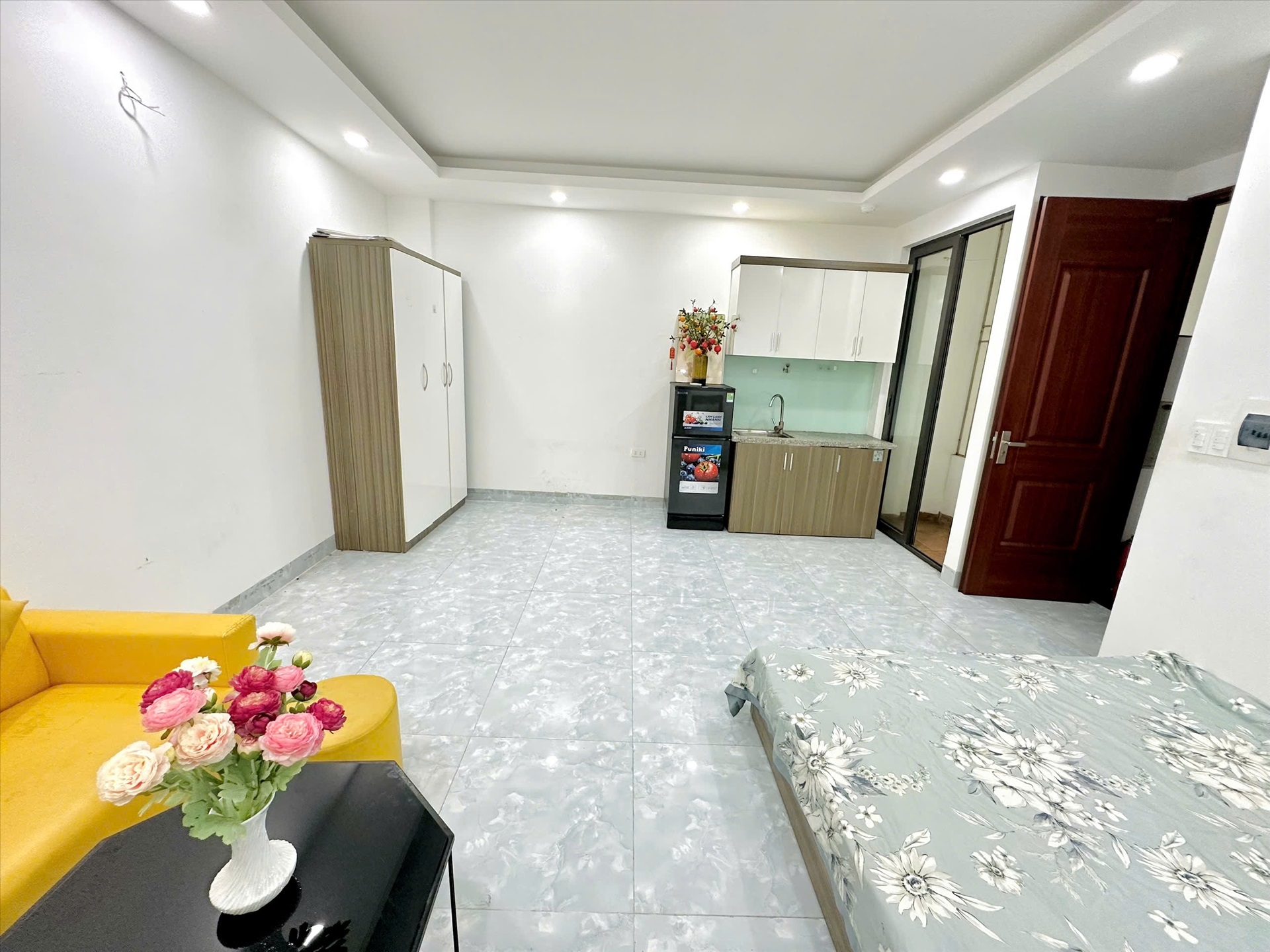 Phòng trọ Studio 30m2 tại TT House 3 Đường Láng - Đống Đa - Phòng ngủ