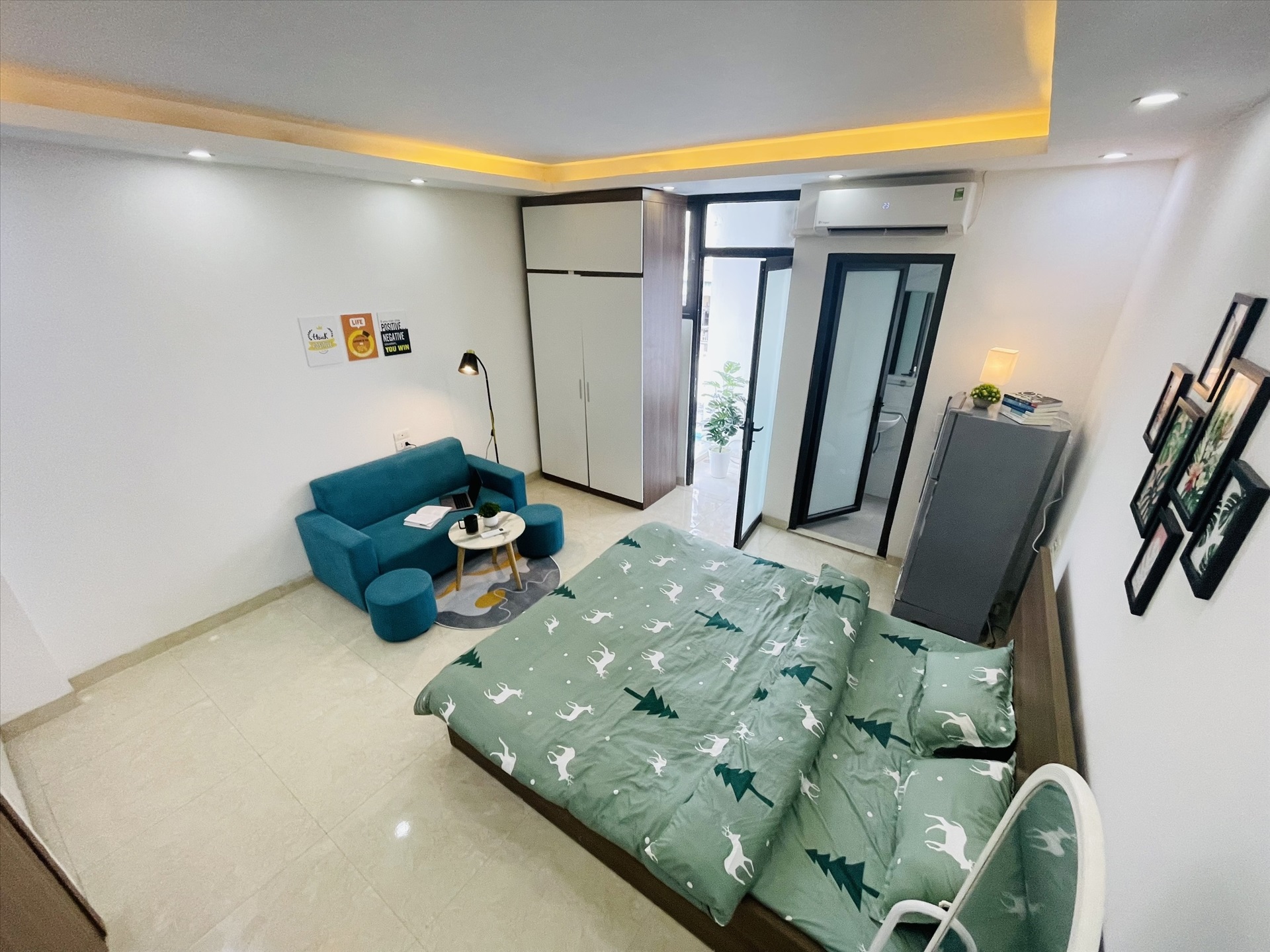 Phòng trọ Studio 25m2 tại Airstay Lê Duẩn - Đống Đa - Phòng khách