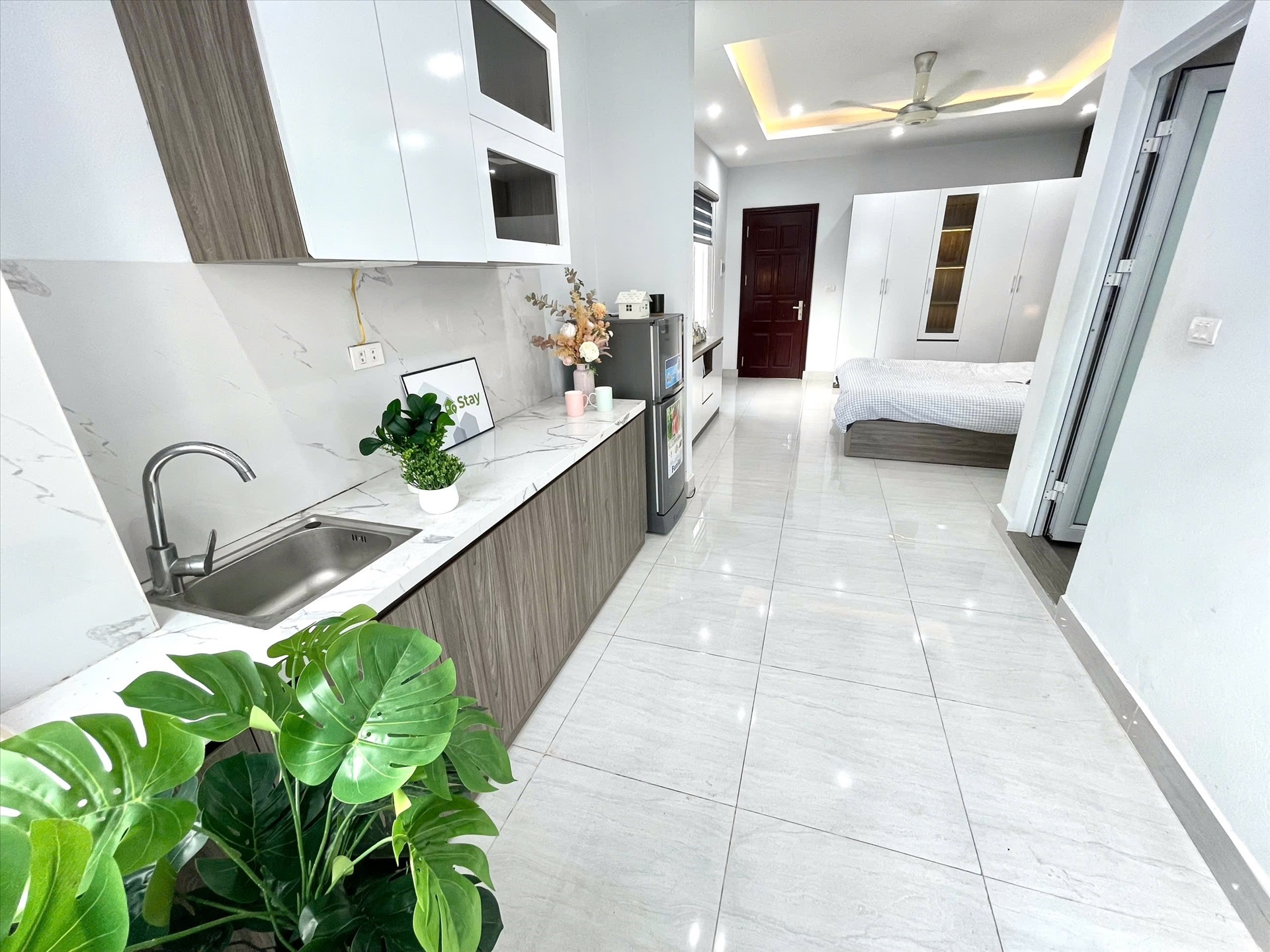 Phòng trọ Studio 30m2 tại Airstay Trần Đại Nghĩa - Hai Bà Trưng - Phòng bếp