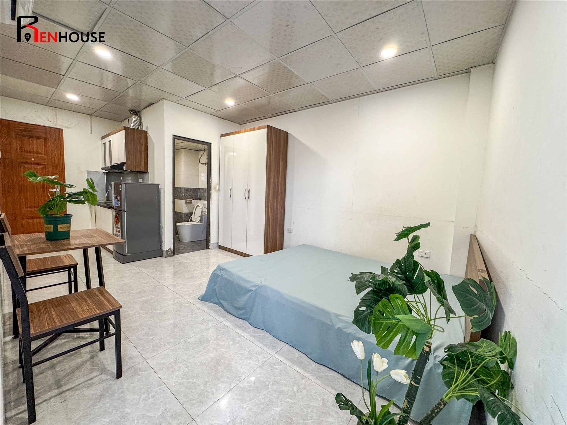 Phòng trọ Studio 25m2 tại RenHouse Phú Diễn - Bắc Từ Liêm - Phòng ngủ