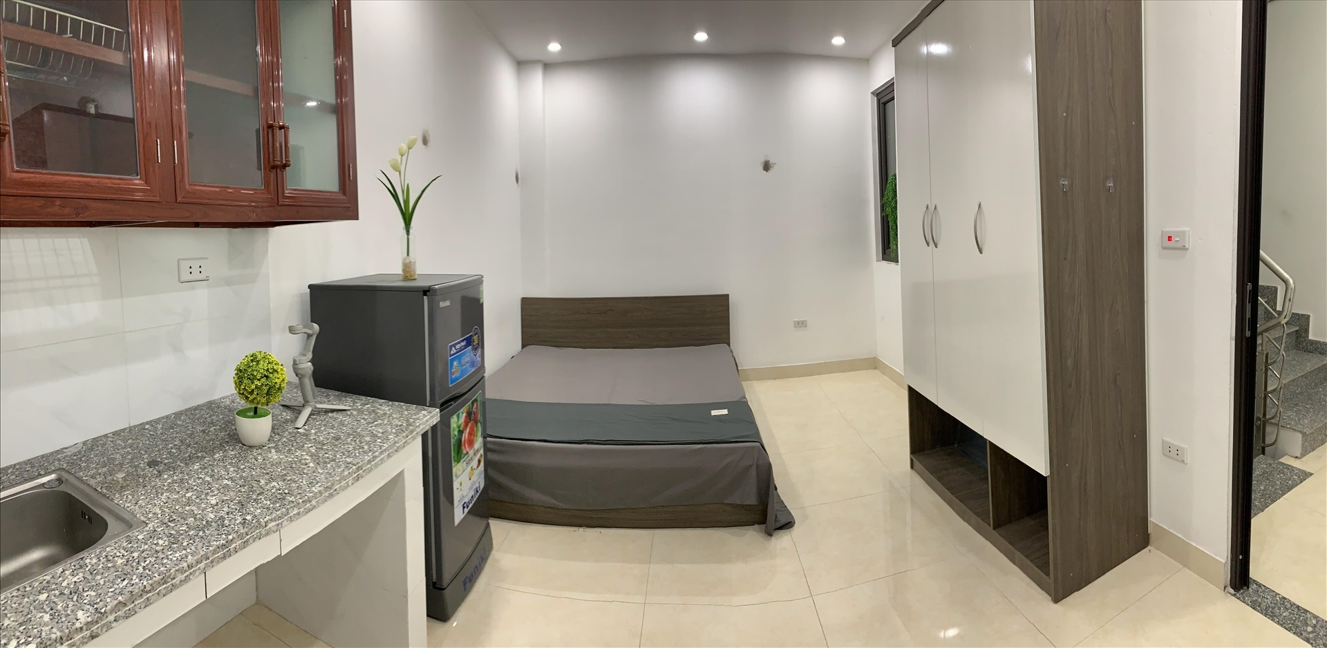 Phòng trọ Studio 25m2 tại RENHOUSE Dương Quảng Hàm - Cầu Giấy - Phòng ngủ