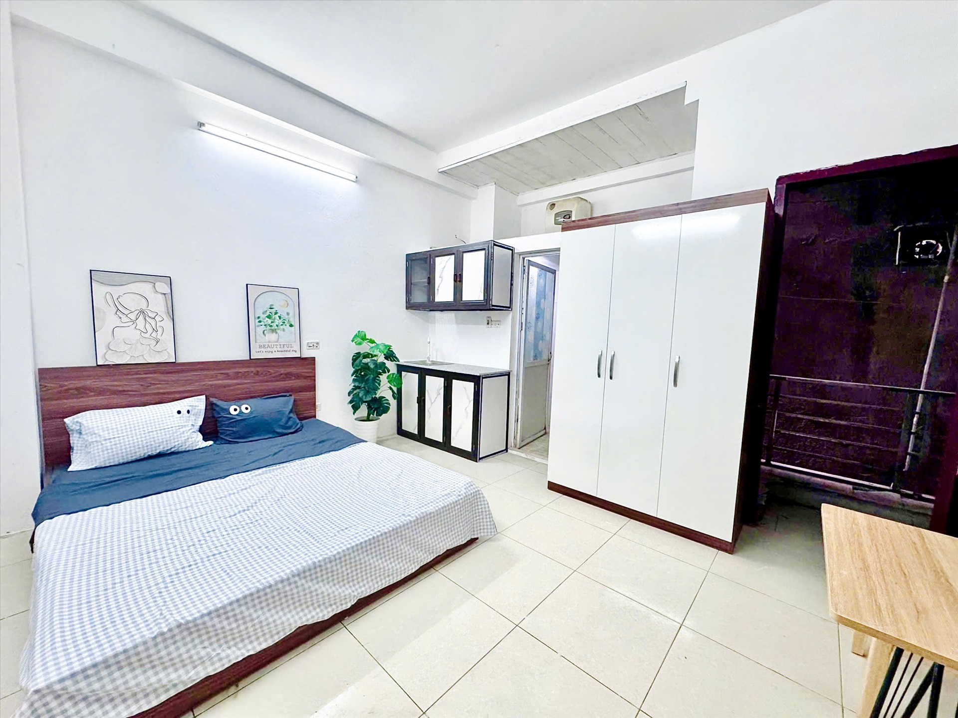 Phòng trọ Studio 25m2 tại Time House Chùa Láng - Đống Đa - Phòng ngủ