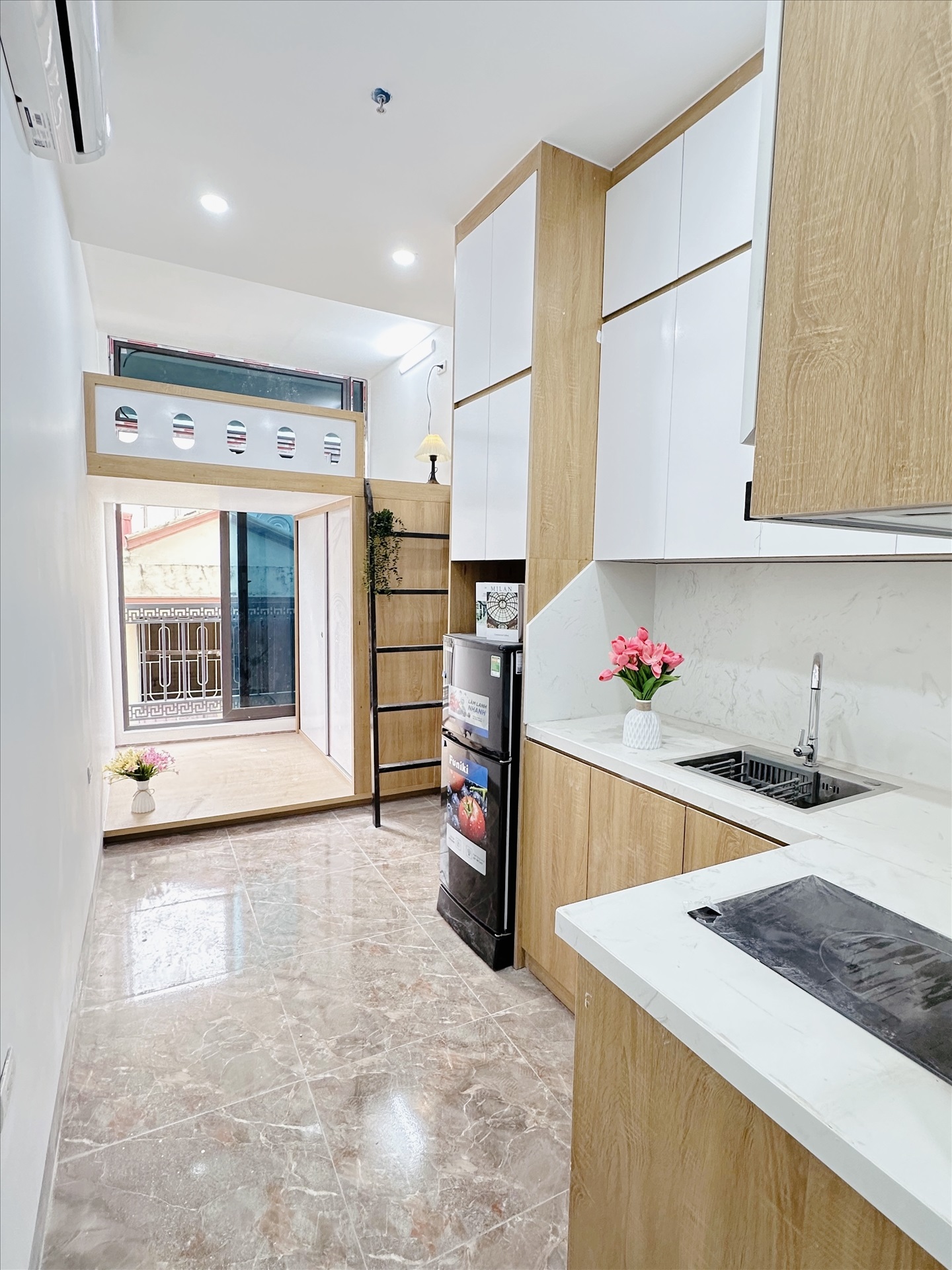 Phòng trọ Duplex 25m2 tại Suha Home Trần Khát Chân - Hai Bà Trưng - Phòng bếp