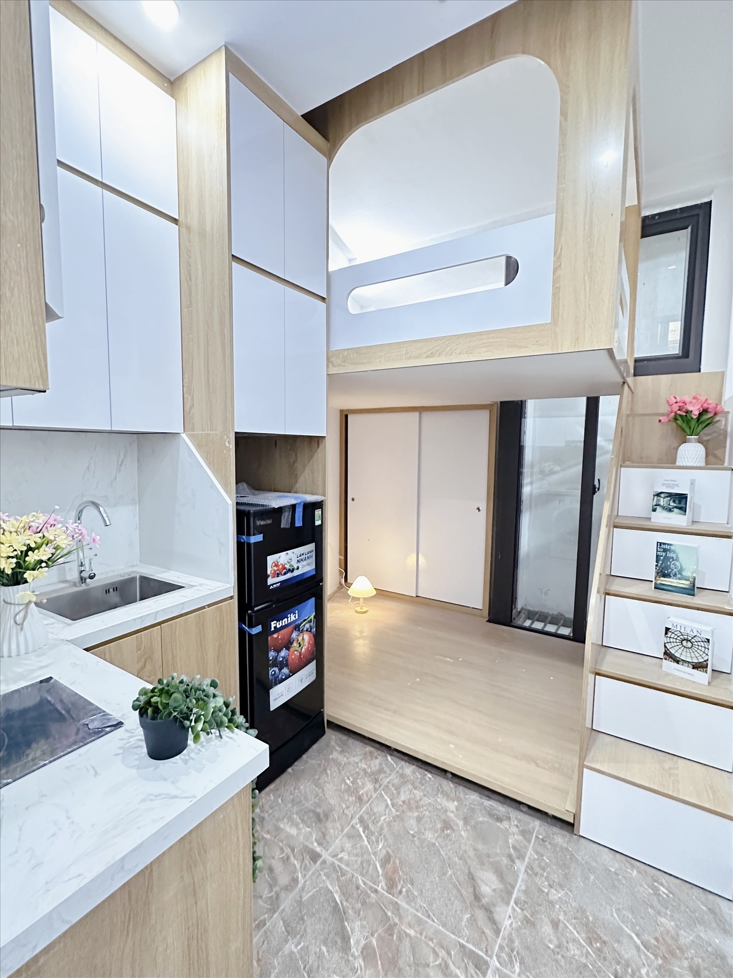 Phòng trọ Duplex 18m2 tại Suha Home Trần Khát Chân - Hai Bà Trưng - Phòng bếp