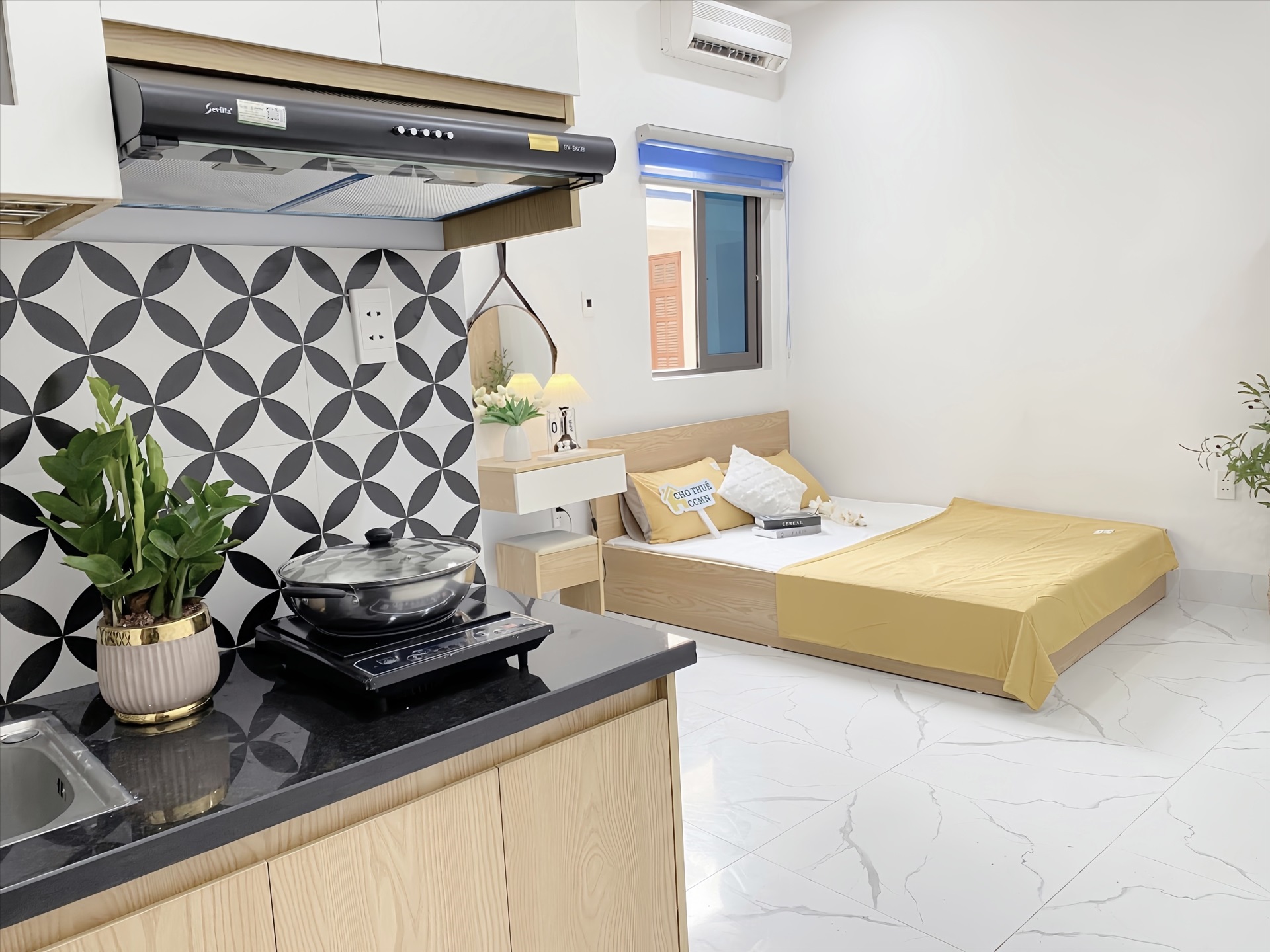 Phòng trọ Studio 25m2 tại Suha Home Phú Mỹ - Nam Từ Liêm - Phòng ngủ