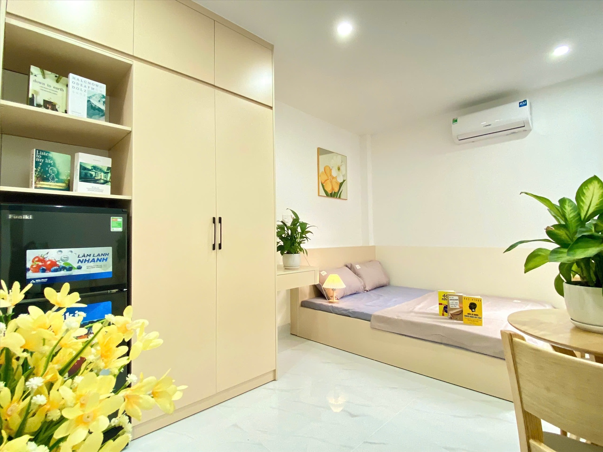 Phòng trọ Studio 25m2 tại Suha Home Hồ Tùng Mậu - Cầu Giấy - Phòng ngủ