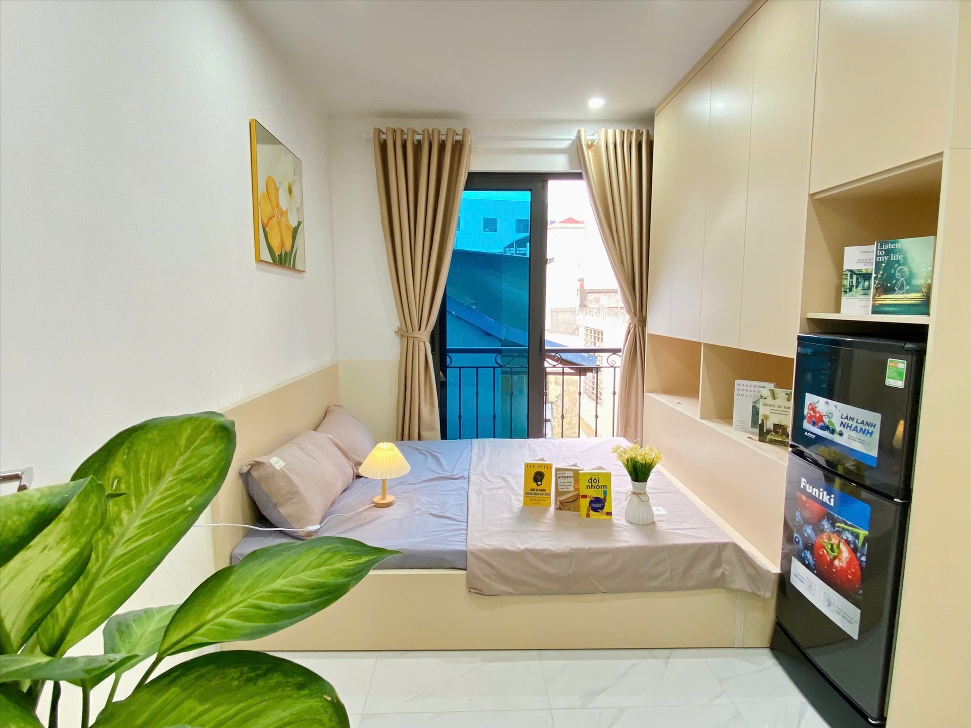 Phòng trọ Studio 20m2 tại Suha Home Hồ Tùng Mậu - Cầu Giấy - Phòng ngủ