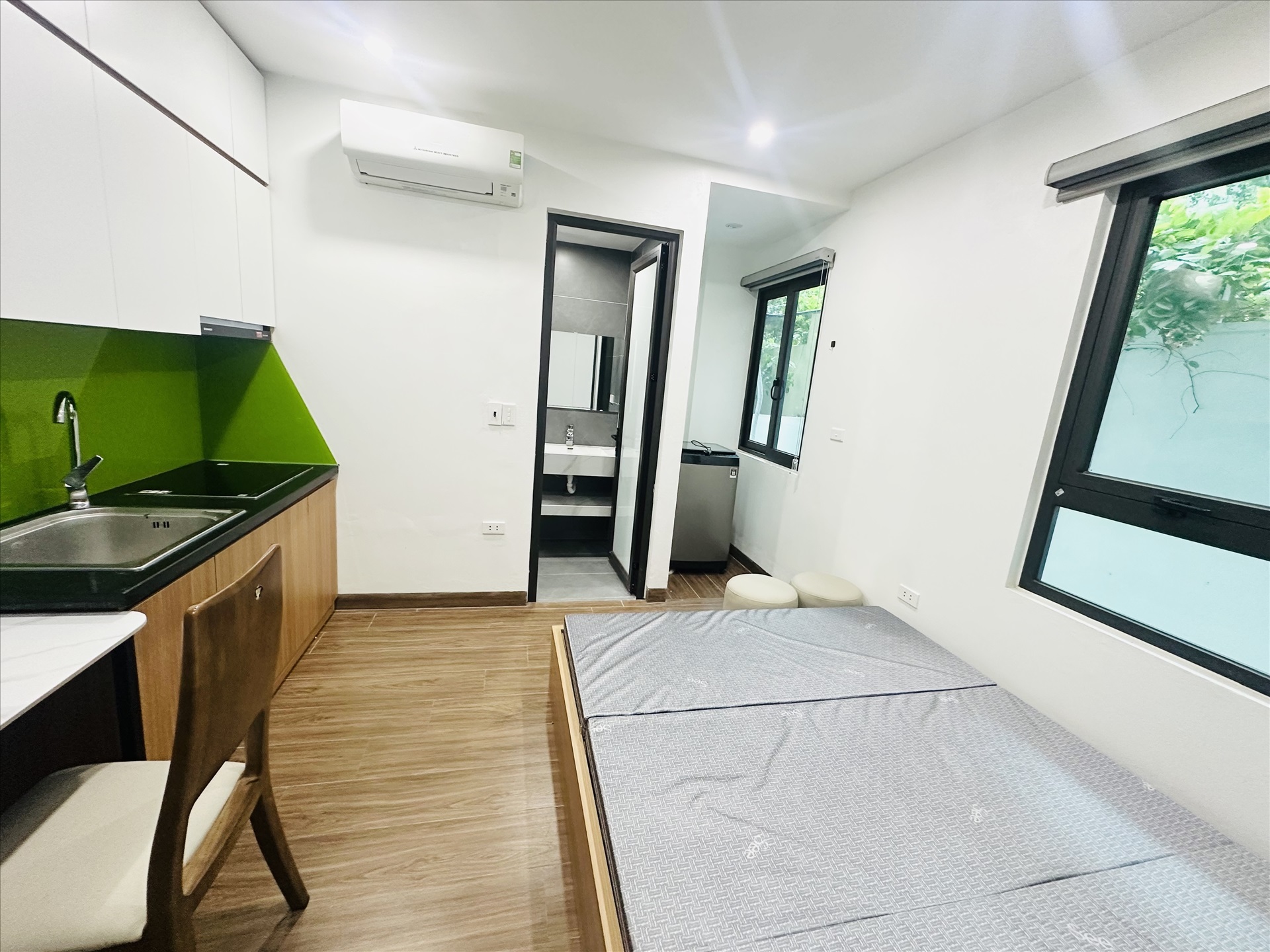 Phòng trọ Studio 25m2 tại Friends Team Doãn Kế Thiện - Cầu Giấy - Phòng bếp